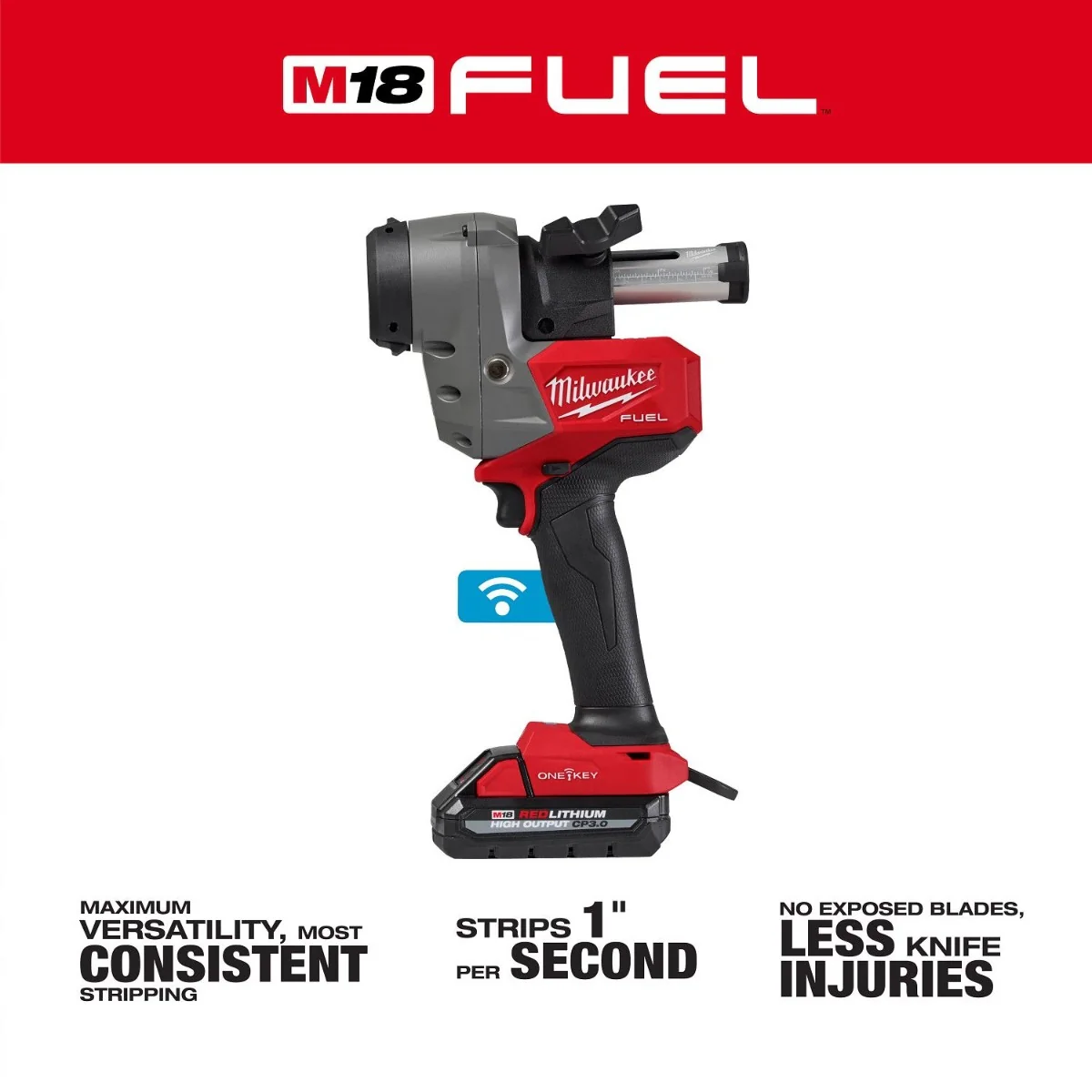 Milwaukee 2937-21 M18 FUEL Covered Conductor Cable Stripper 3.0Ah Kit w/ Adjustable Bushings - Image 3