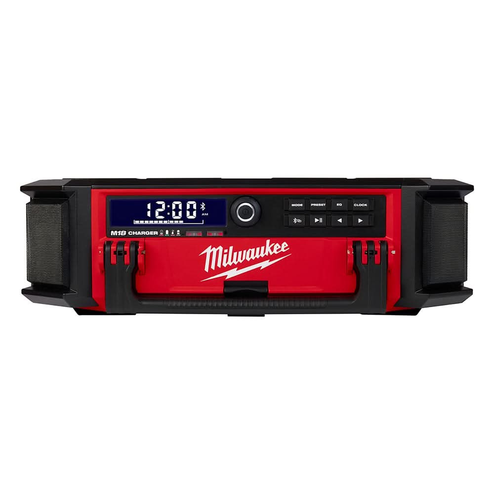 Milwaukee M18 PACKOUT 10-Speaker Bluetooth Jobsite Radio + Charger with 6.0Ah Battery 2-Pack - Image 2