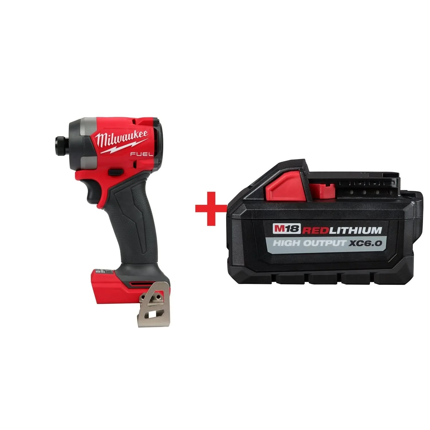 Milwaukee M18 FUEL 1/4-in. Hex Impact Driver with M18 XC 6.0Ah Battery Pack - Image 1