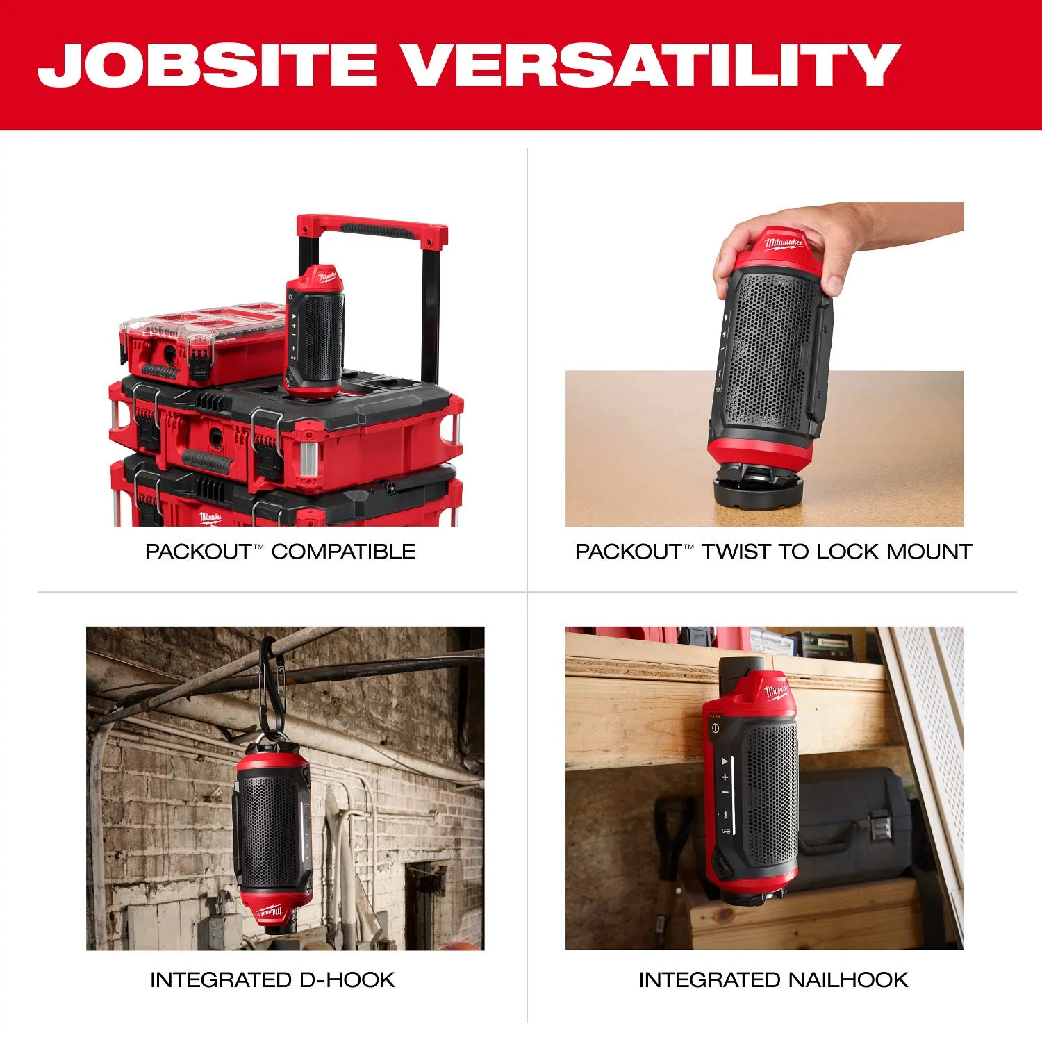 Milwaukee 2955-20 M12 Bluetooth Jobsite Speaker w/ PACKOUT Compatibility (PROMO) - Image 2