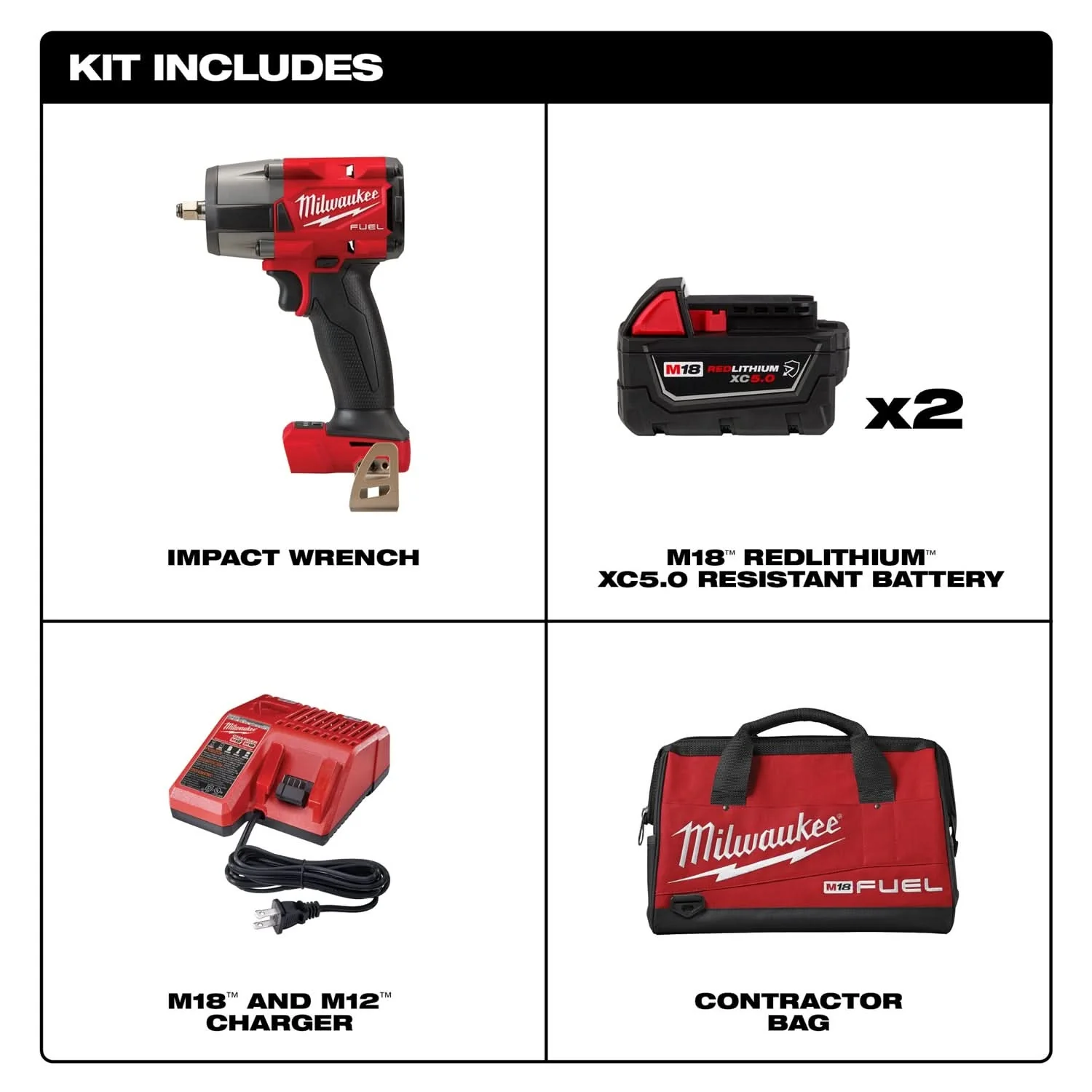 Milwaukee 2960-22R M18 FUEL 3/8 Mid-Torque Impact Wrench w/ Friction Ring Kit - Image 2