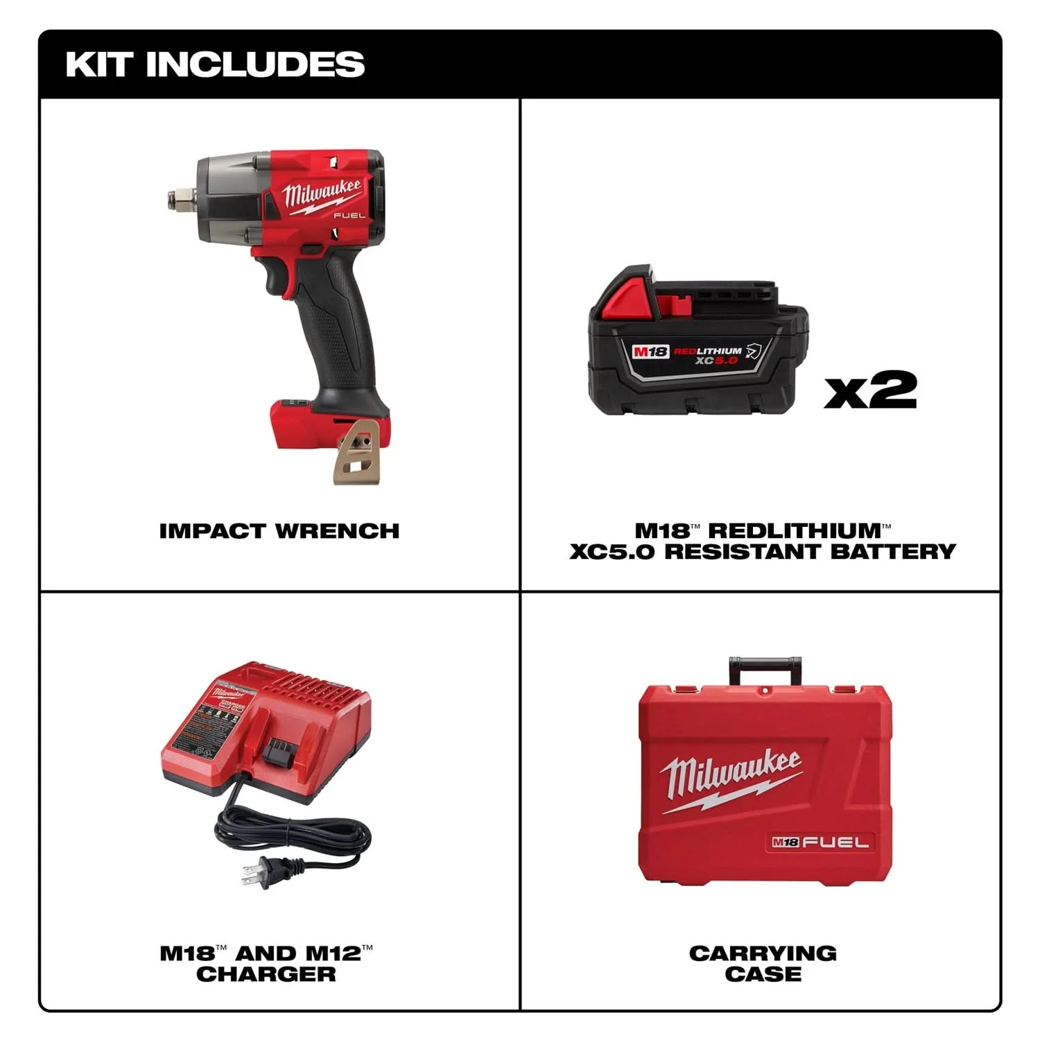 Milwaukee 2962-22R M18 FUEL 1/2 Mid-Torque Impact Wrench w/ Friction Ring Kit - Image 2