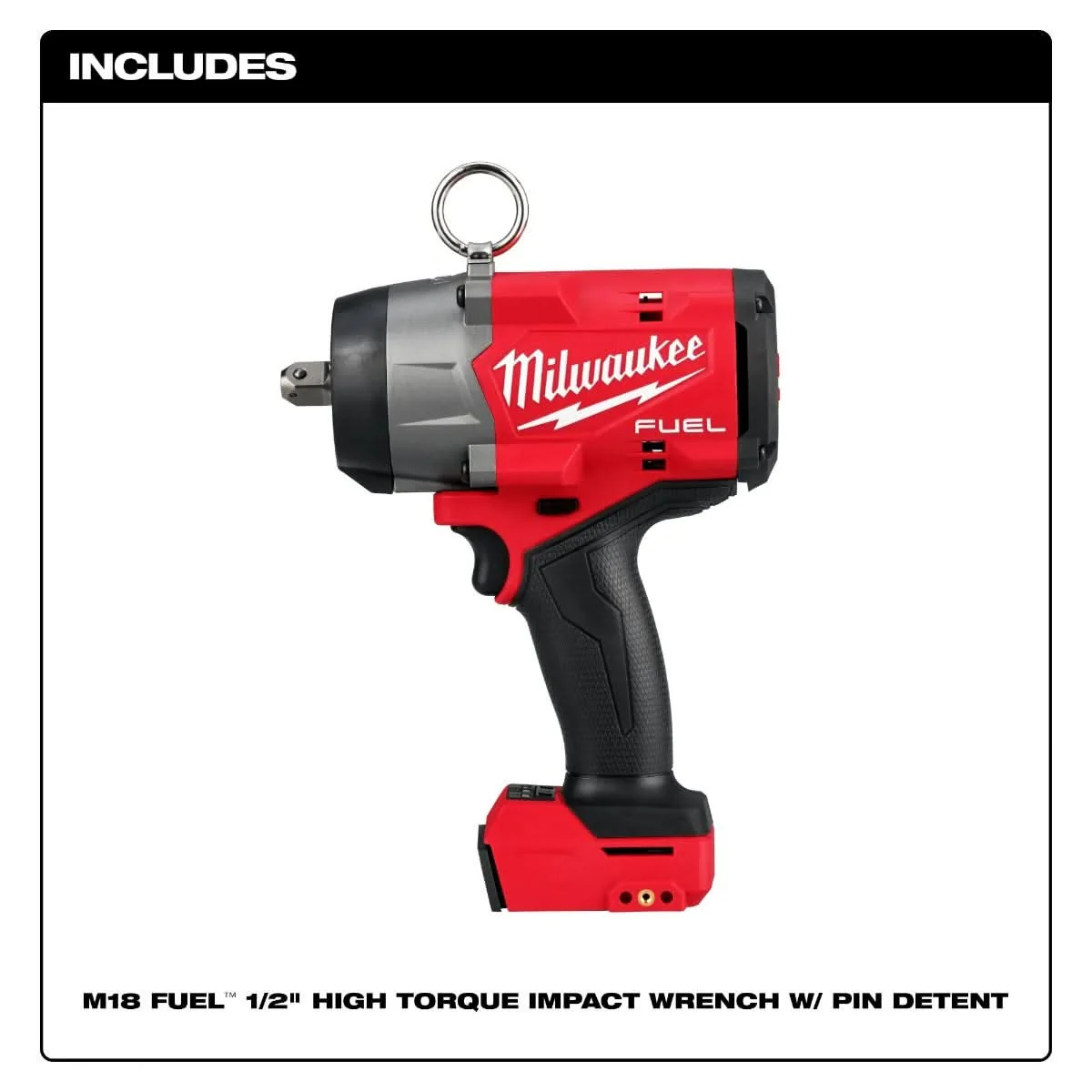 Milwaukee 2966-20 M18 FUEL 1/2" High Torque Impact Wrench w/ Pin Detent, Tool Only - Image 2