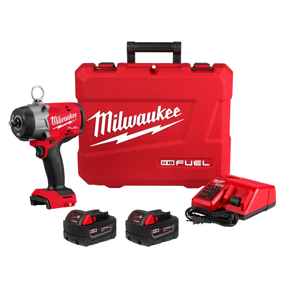 Milwaukee 2966-22 M18 FUEL 1/2″ High Torque Impact Wrench w/ Pin Detent 5.0Ah Kit