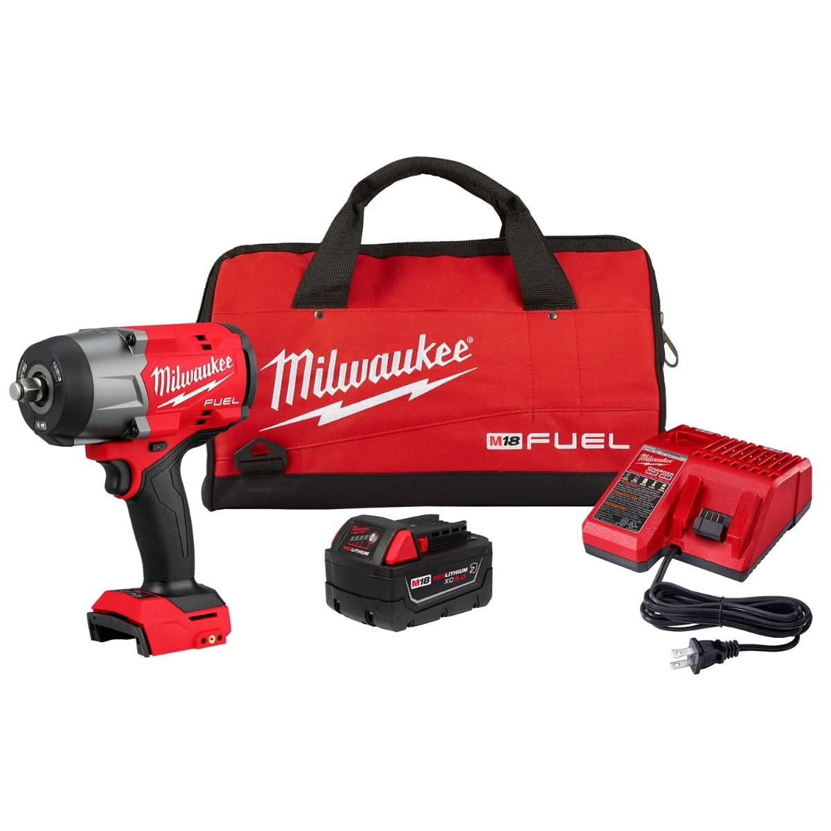 Milwaukee 2967-21B M18 FUEL 1/2″ High Torque Impact Wrench w/ Friction Ring 5.0Ah Kit