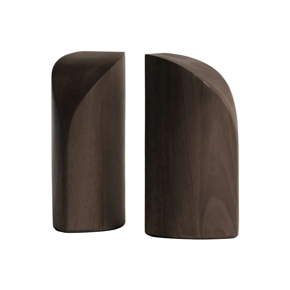 ETHNICRAFT PI BOOK ENDS - MAHOGANY DARK BROWN | $199.00 - Image 1