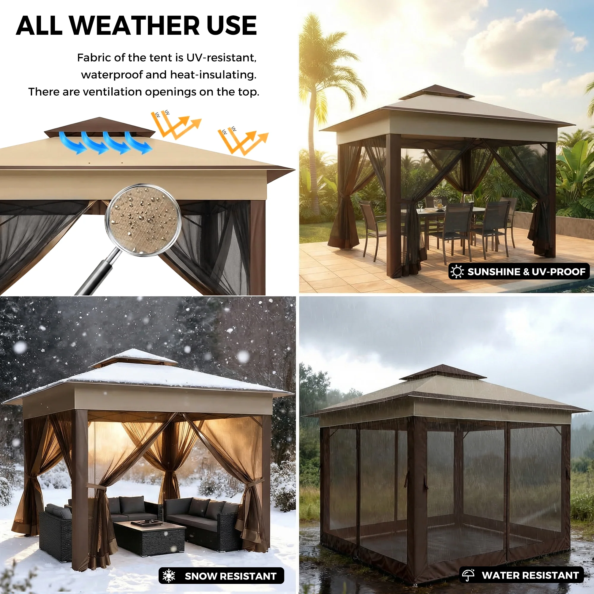 Advwin Outdoor Canopy Tent Easy Setup w/ Storage Bag - Image 3