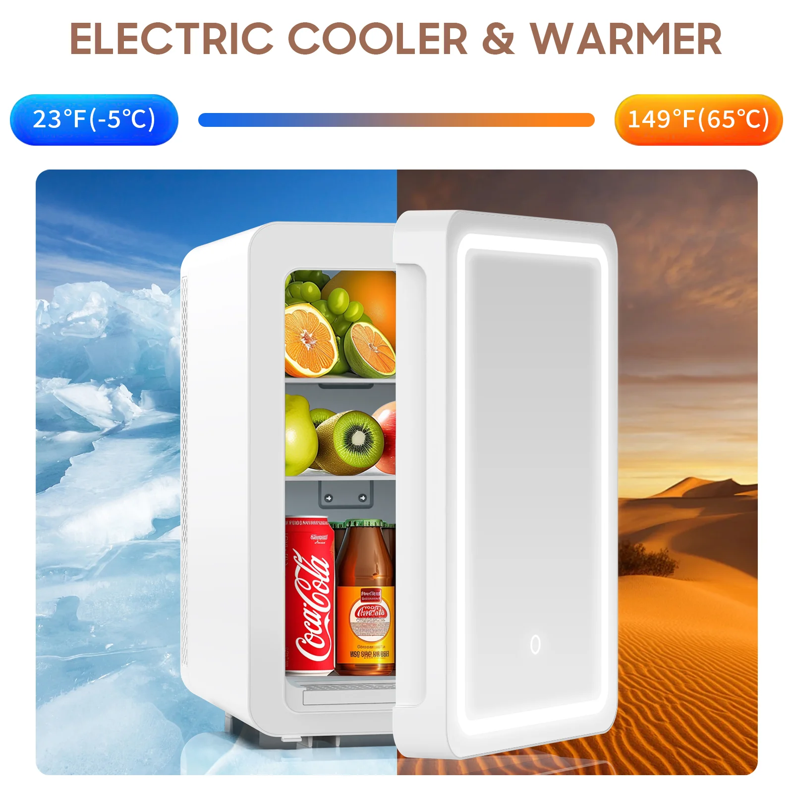 Advwin 20L Skincare Mini Fridge with Mirror - Image 3