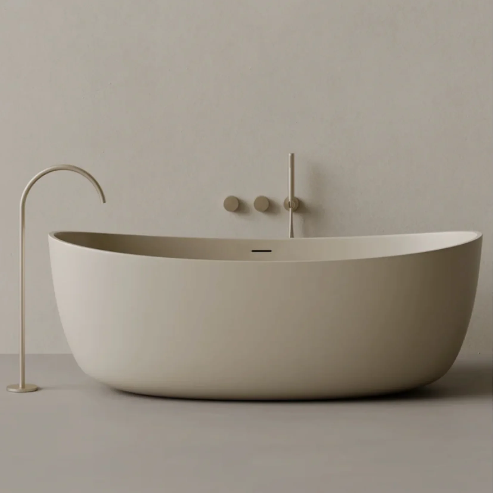 ELEMENTO BATH | 70" x 33" OVAL SOLID SURFACE STONE RESIN BATHTUB | $4,471.81 - $4,849.00 - Image 2