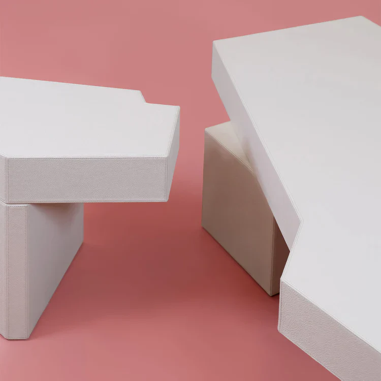SECOLO | HIRI WHITE LEATHER SIDE TABLE | $ 5,580 - Image 2