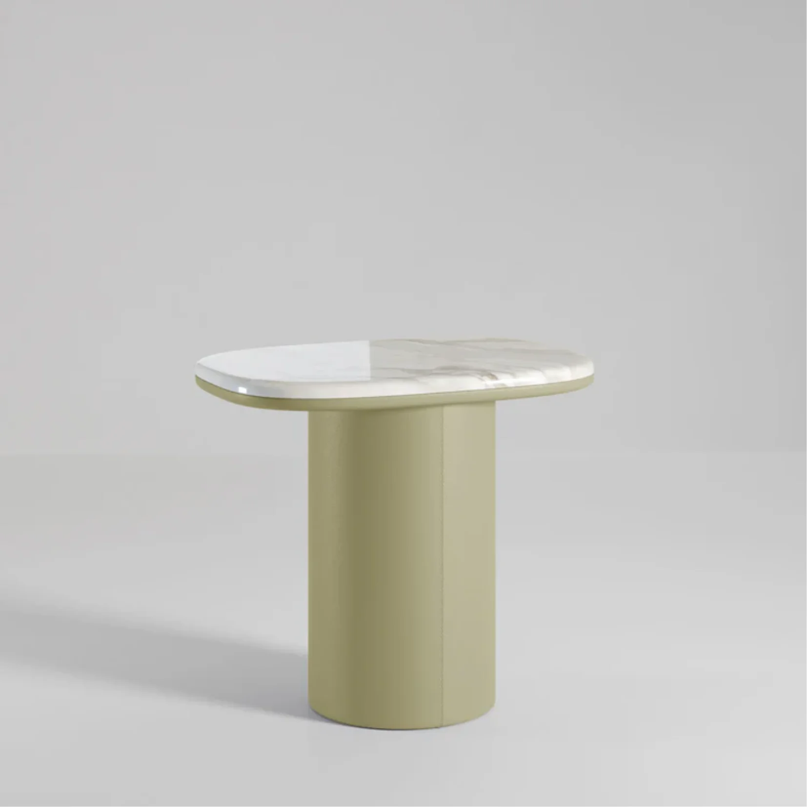 SECOLO | GEMINI LEATHER AND CALACATTA SIDE TABLE | $6,785 - Image 2
