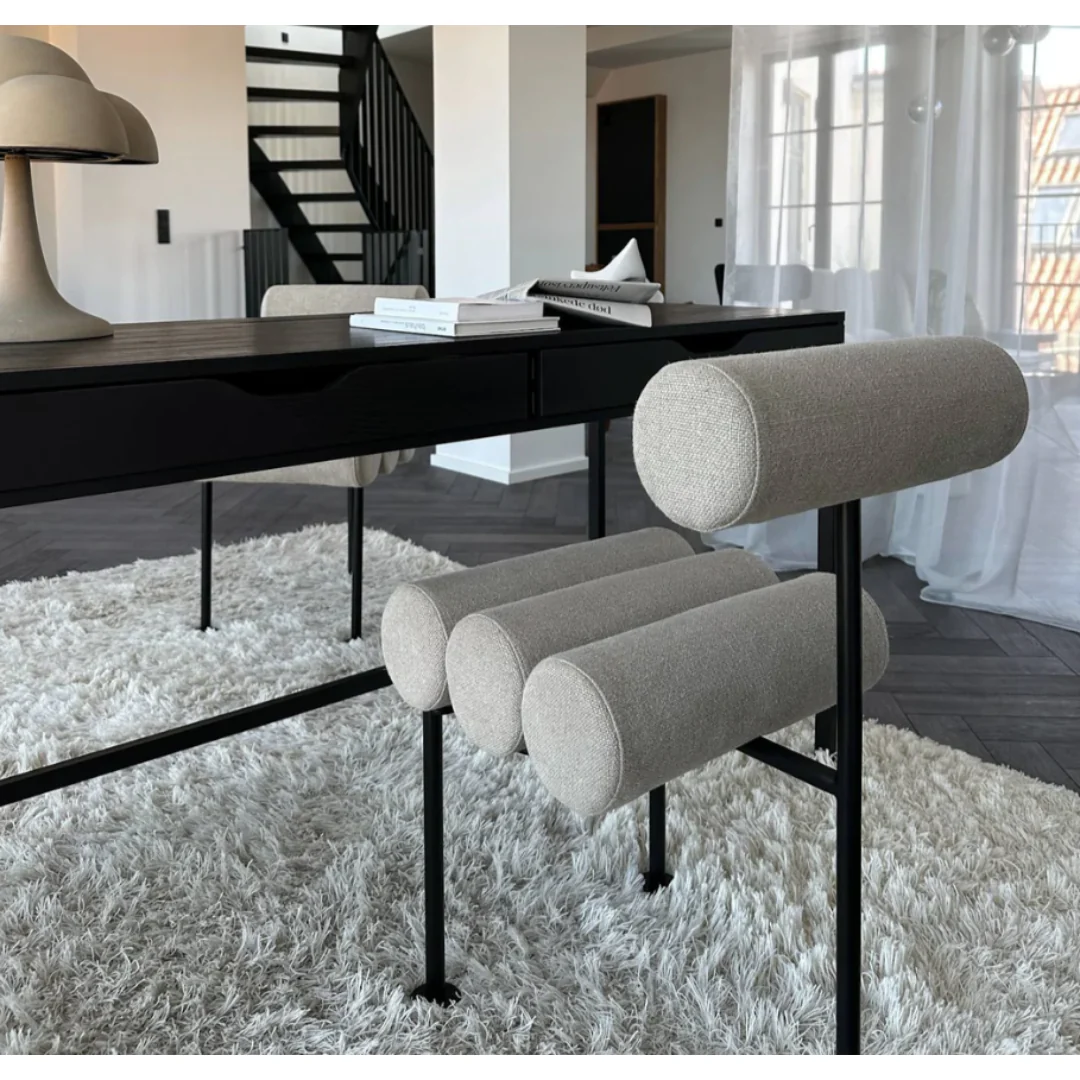 HIRO DINING CHAIR - BLACK FRAME, SAND | $875.00 - Image 2