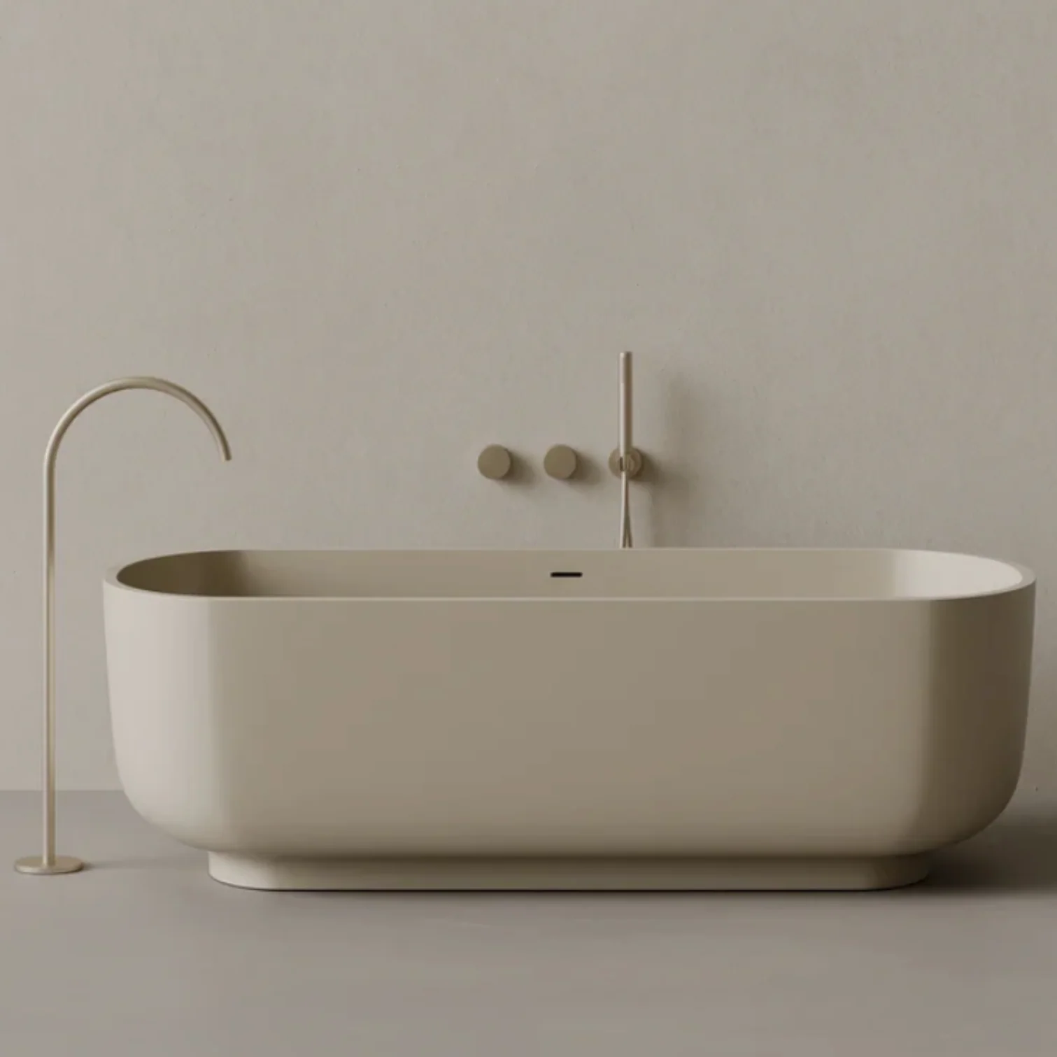 ELEMENTO BATH | 69" x 32" OVAL SOLID SURFACE STONE RESIN BATHTUB | $5,673.85 - $6,333.60 - Image 2