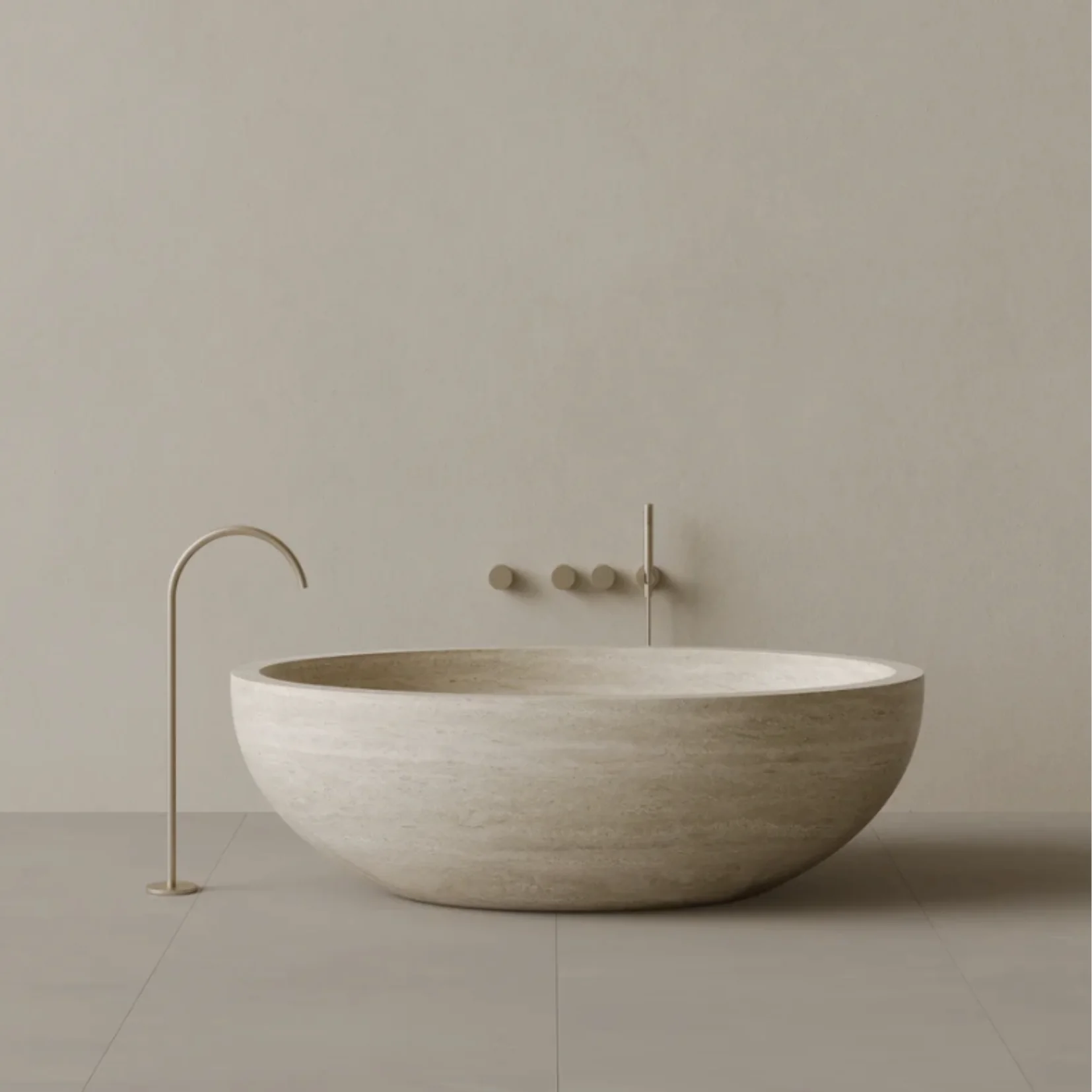 ELEMENTO BATH | 69" x 45" HANDCRAFTED OVAL STONE BATHTUB | $13,808.00 - $55,898.00 - Image 2