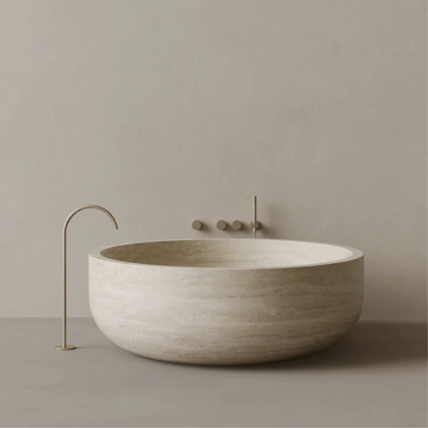 ELEMENTO BATH | 56" x 56" ROUND STONE BATHTUB | $16,345.00 - $59,571.00 - Image 2