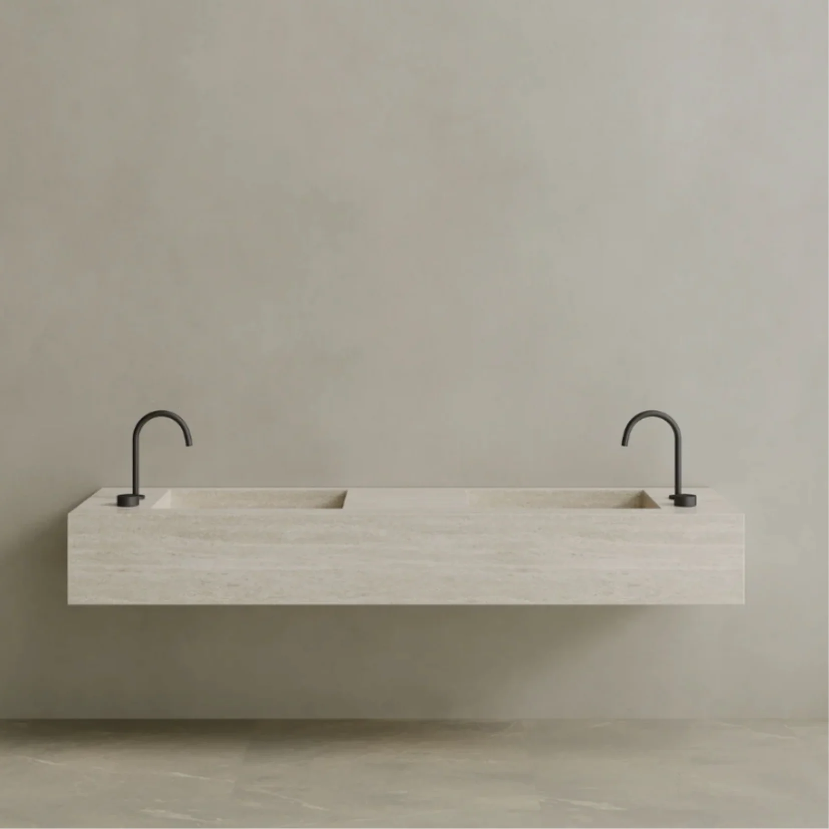 ELEMENTO BATH | DOUBLE SINK FLOATING MARBLE VANITY | $5,408.00 - $10,560.00 - Image 2