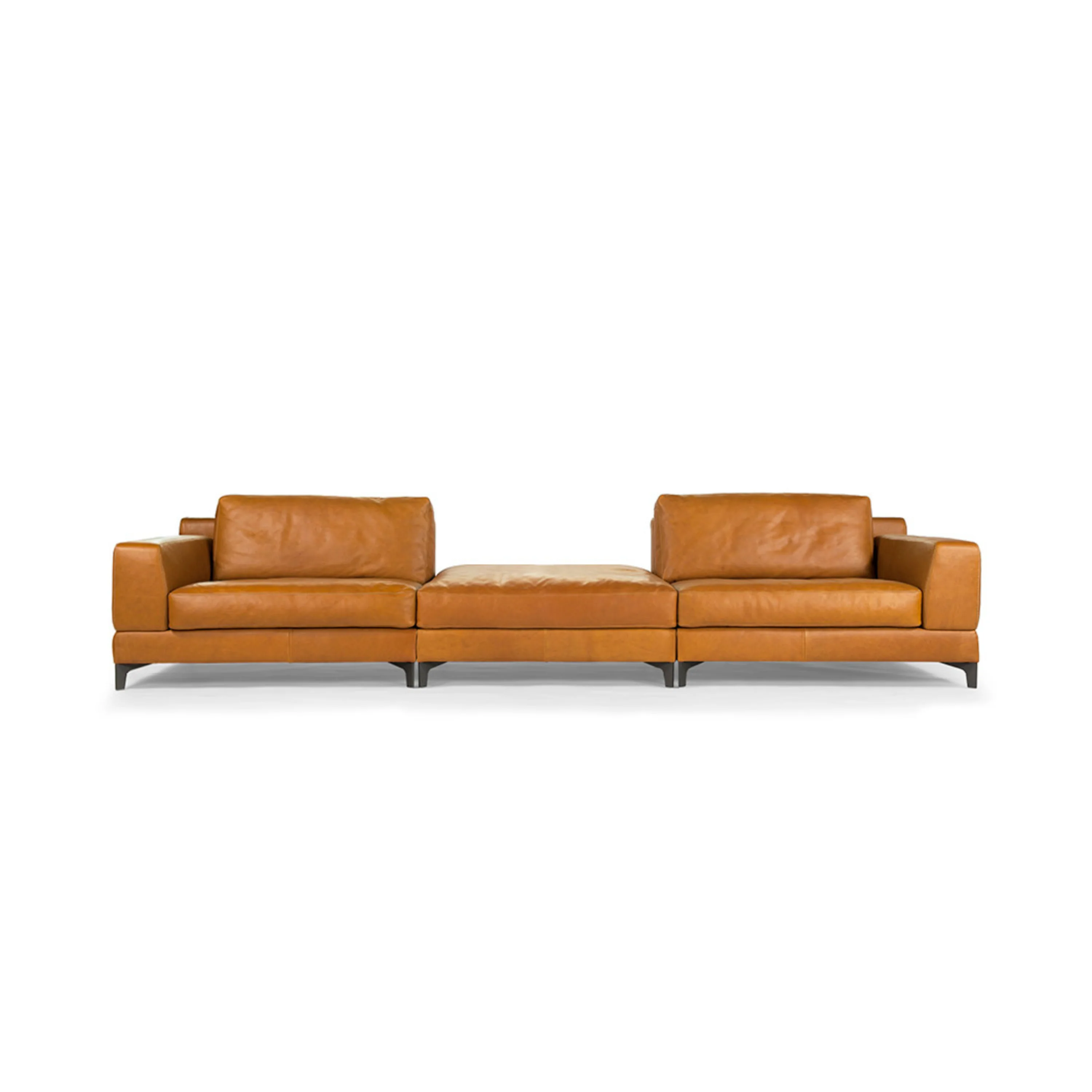 BEN LEATHER 2 SEATER SOFA WITH POUF | ,050.00