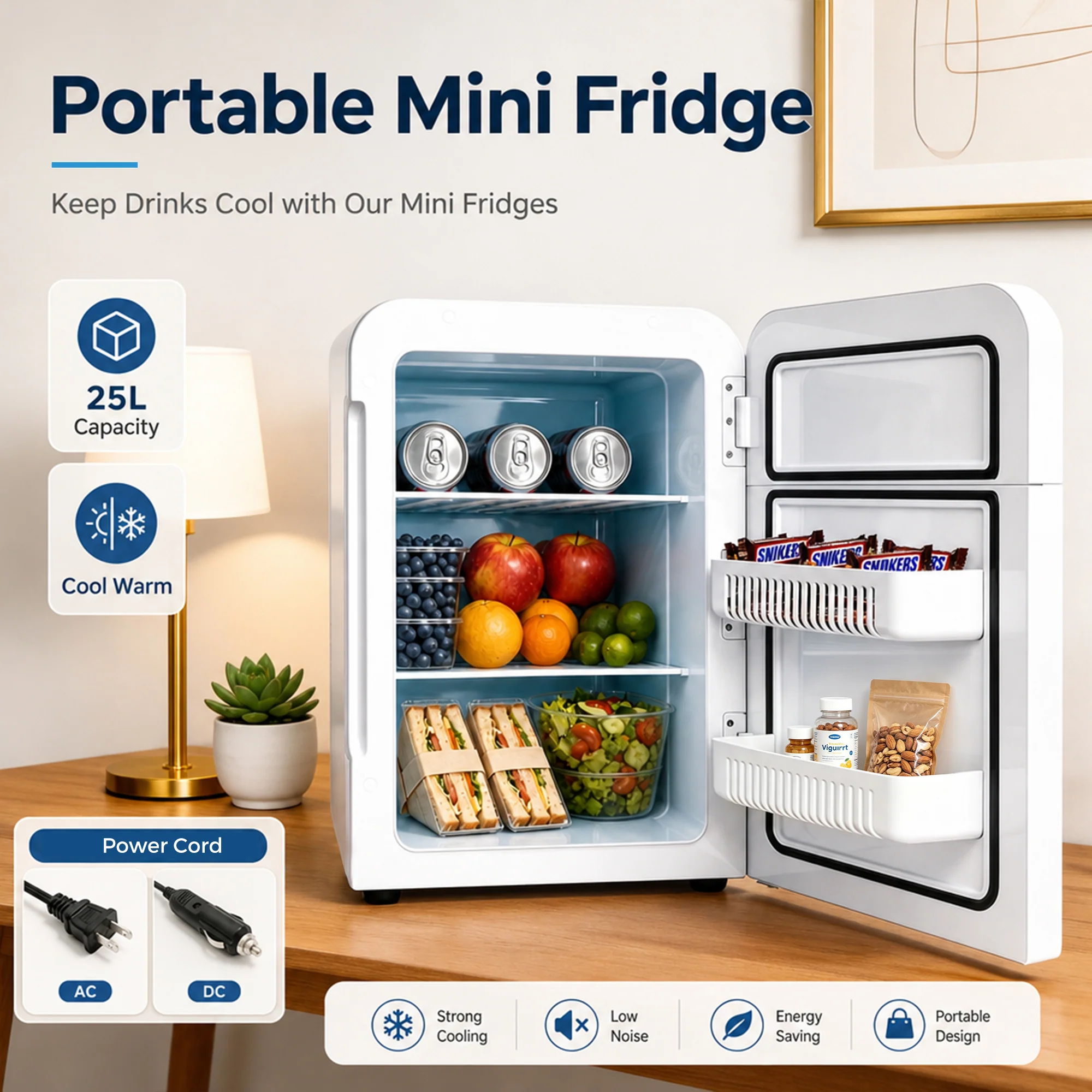 Advwin Portable Mini Fridge for Skin Care w/ Handle - Image 2