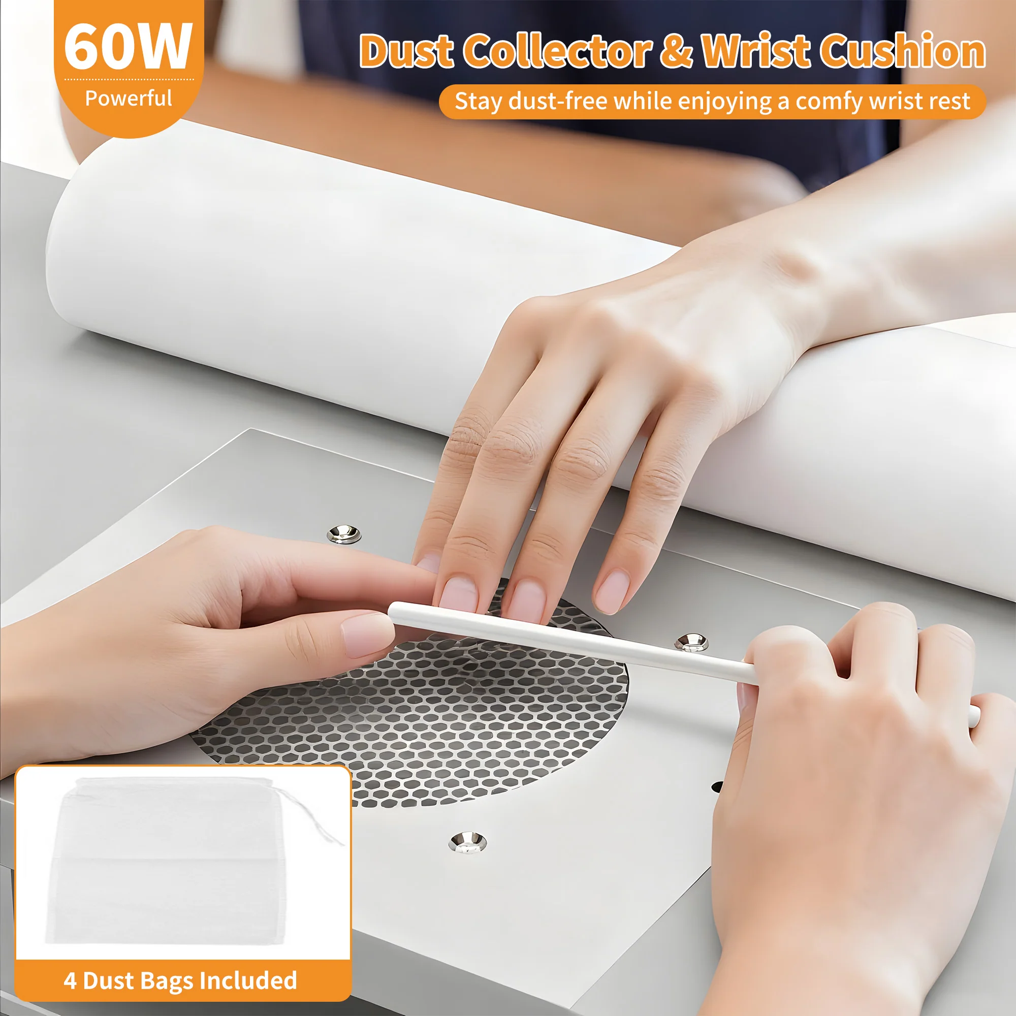 Advwin L-Shaped Nail Desk with Mobile Desktop - Image 2