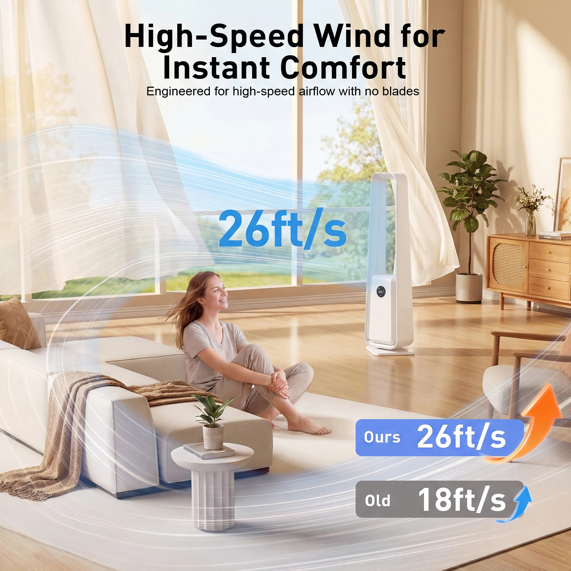 Advwin Powerful Standing Fan with Remote - Image 3