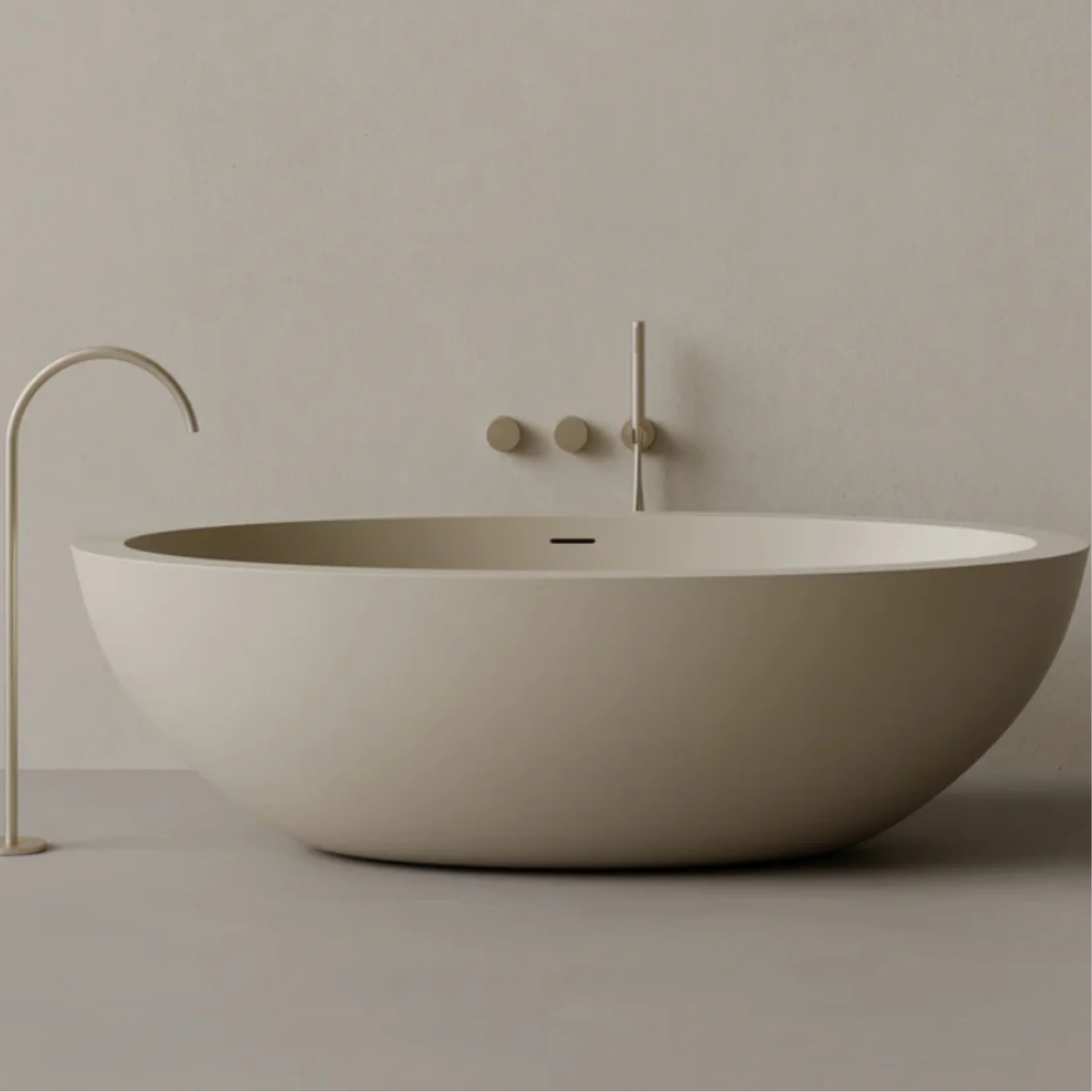 ELEMENTO BATH | 74" x 41" OVAL SOLID SURFACE STONE RESIN BATHTUB | $4,605.58 - $4,996.42 - Image 2