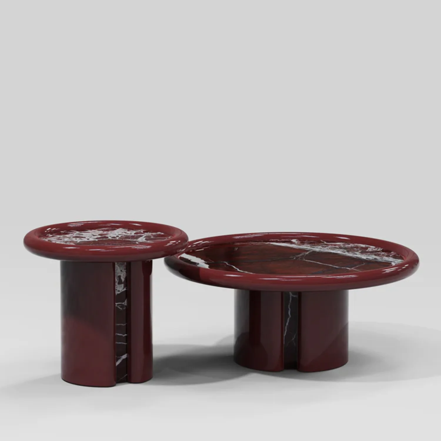 SECOLO | MOONRISE ROSSO LEVANTO MARBLE SIDE TABLE | $6,440 - Image 2