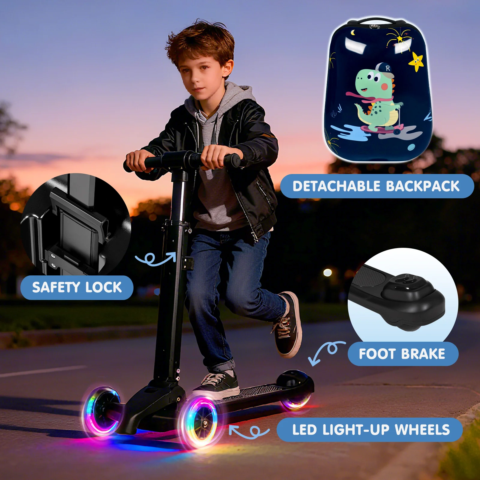 Advwin 4-in-1 Detachable Scooter Luggage for Kids - Image 3