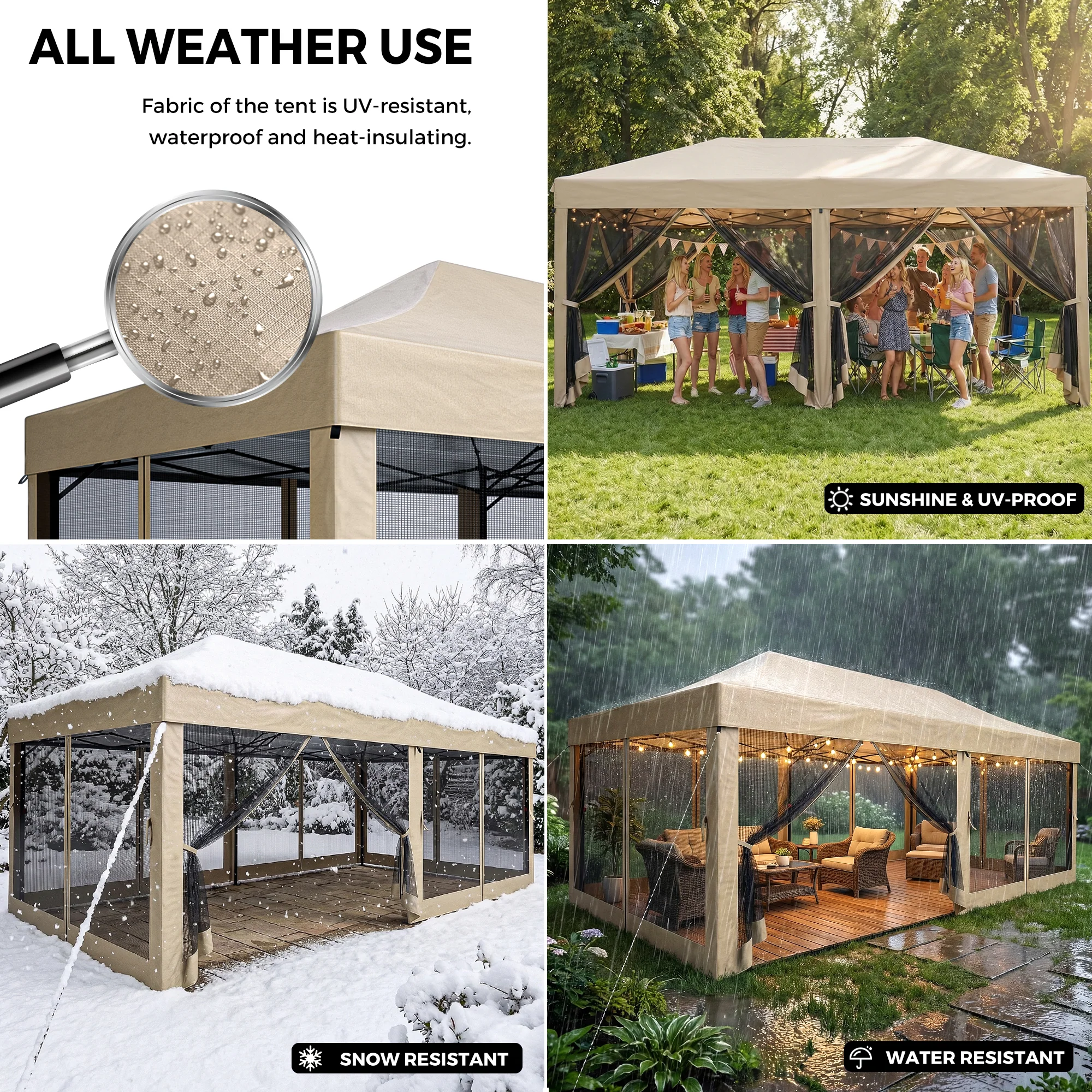 Advwin Heavy Duty Canopy Tent w/ 6 Sidewalls - Image 3
