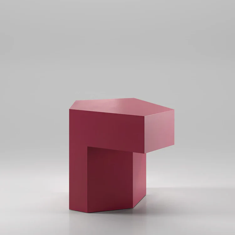 SECOLO | LOCK GLOSSY RED VIOLET WOOD SIDE TABLE | $4,430 - Image 2