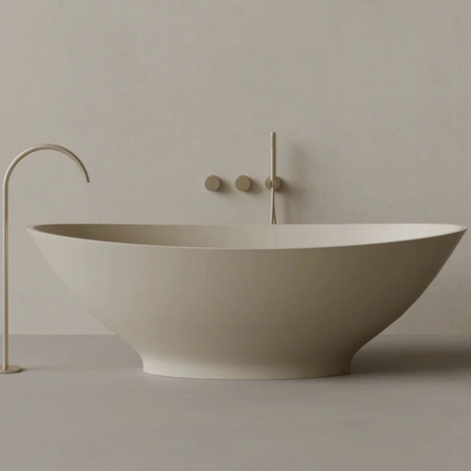 ELEMENTO BATH | 73" x 33" OVAL SOLID SURFACE STONE RESIN BATHTUB | $3,747.45 - $4,051.84 - Image 2