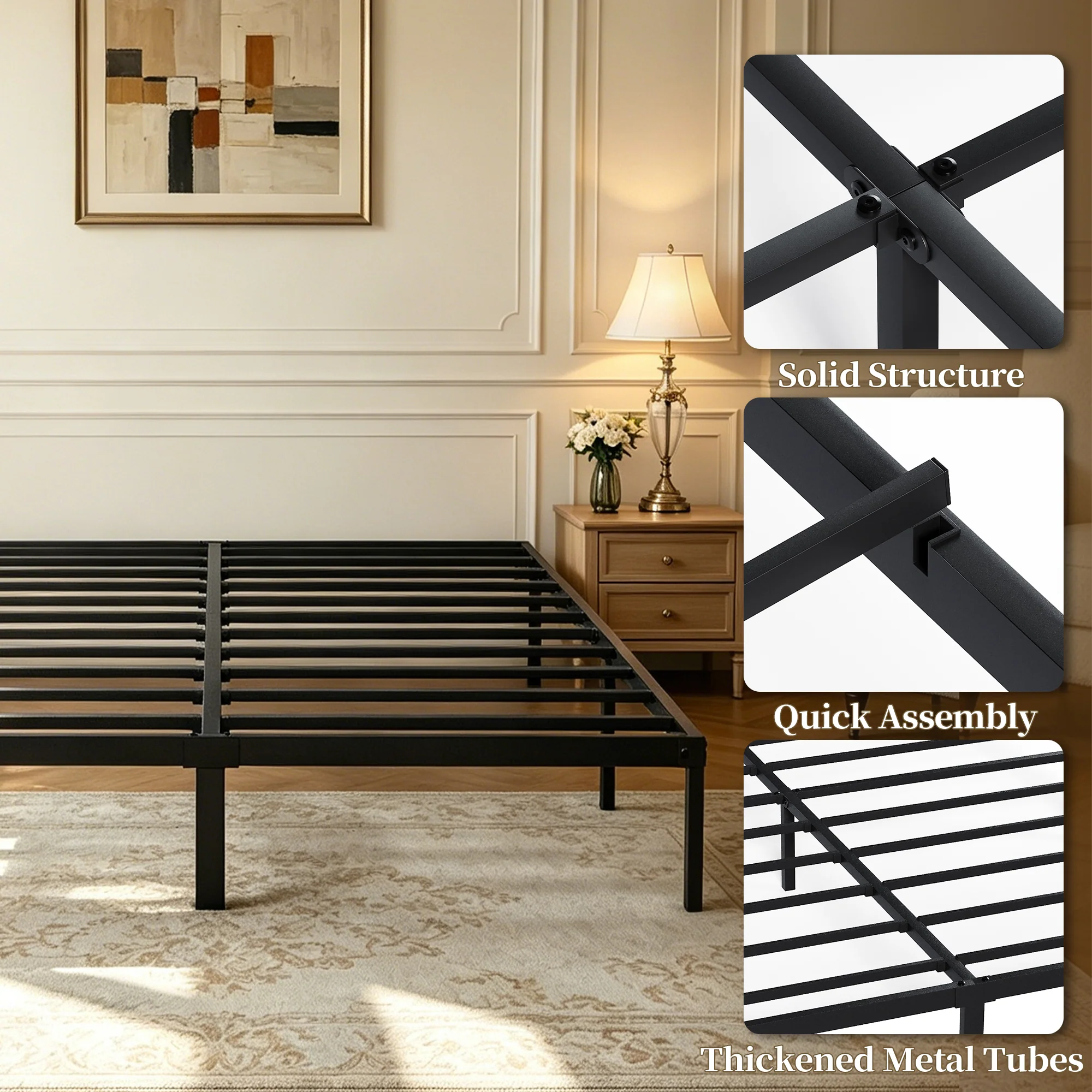 Advwin Cloud Bed Frame with Headboard - Image 3