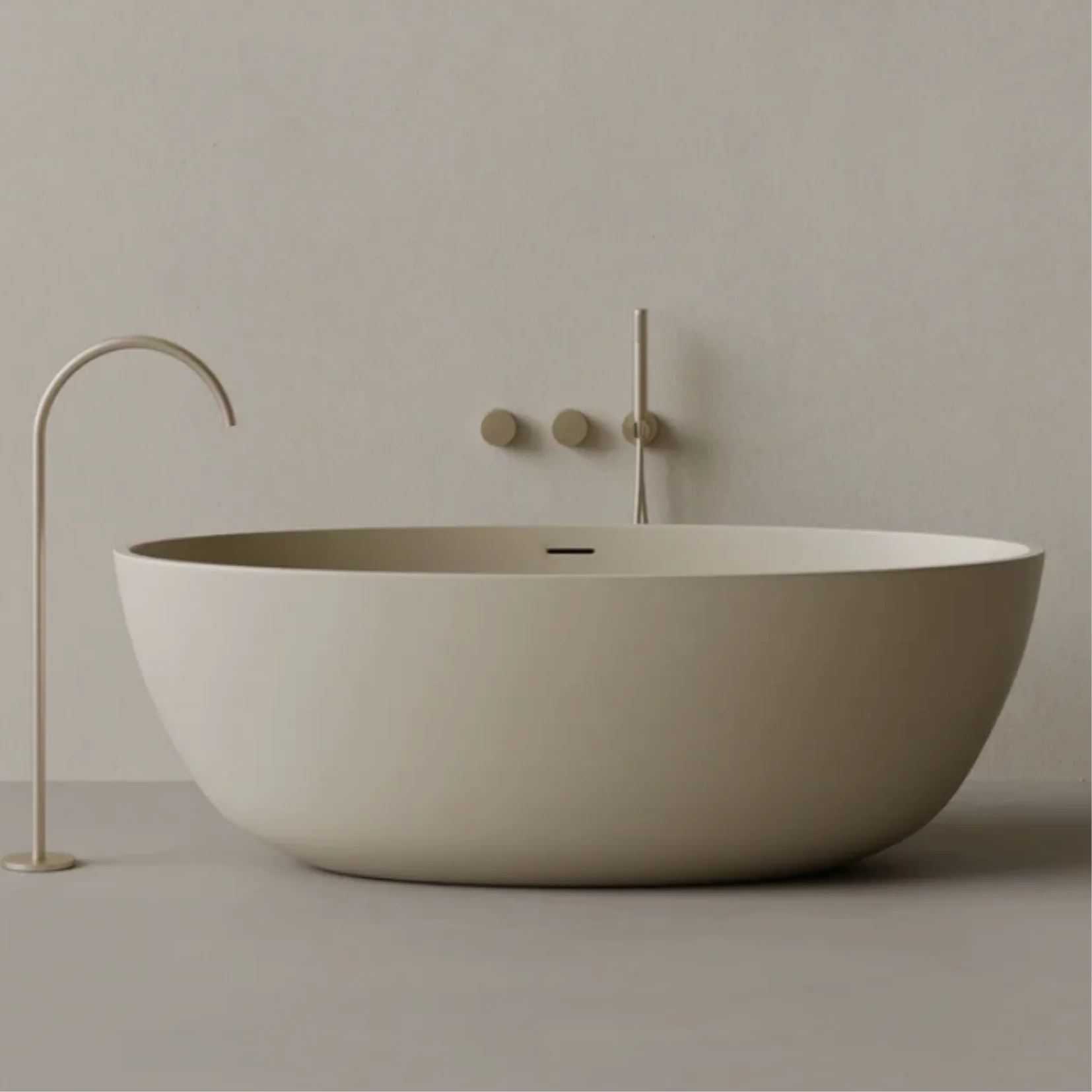 ELEMENTO BATH | 64" x 30" OVAL SOLID SURFACE STONE RESIN BATHTUB | $4,430.86 - $4,808.05 - Image 2