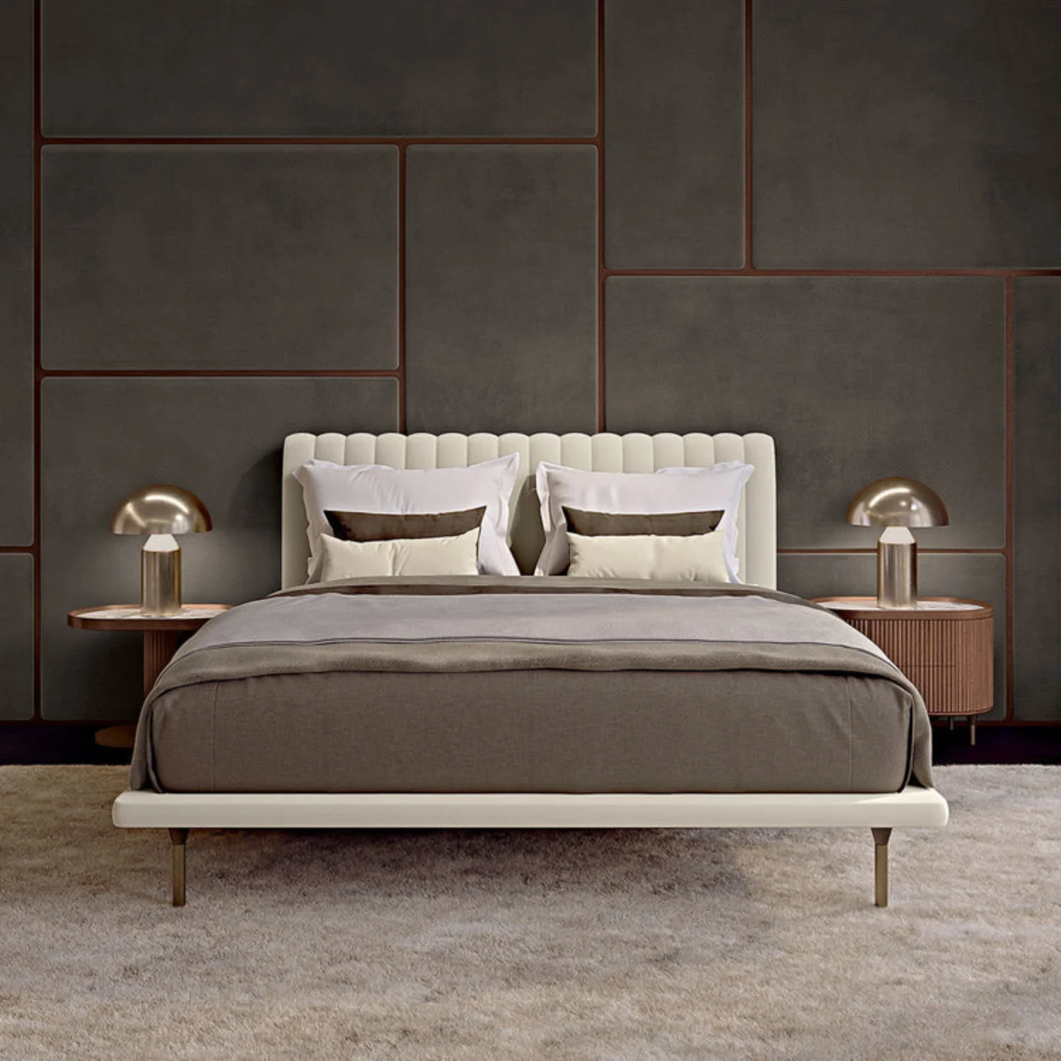 BAMAX | OPALE SMALL CHANNELED DOUBLE BED | $8,100.00 - Image 2