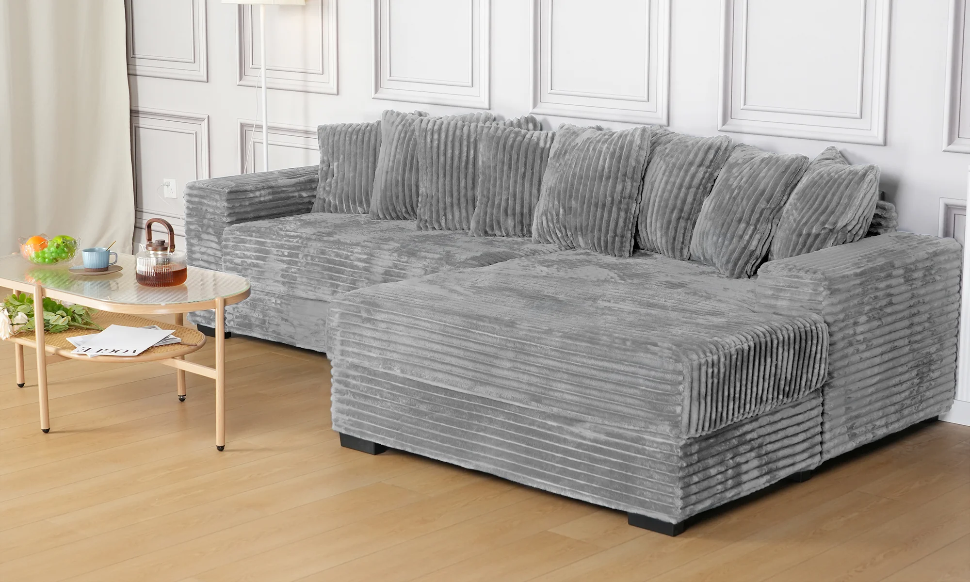 Advwin Oversized L Shape Sofa With Chaise