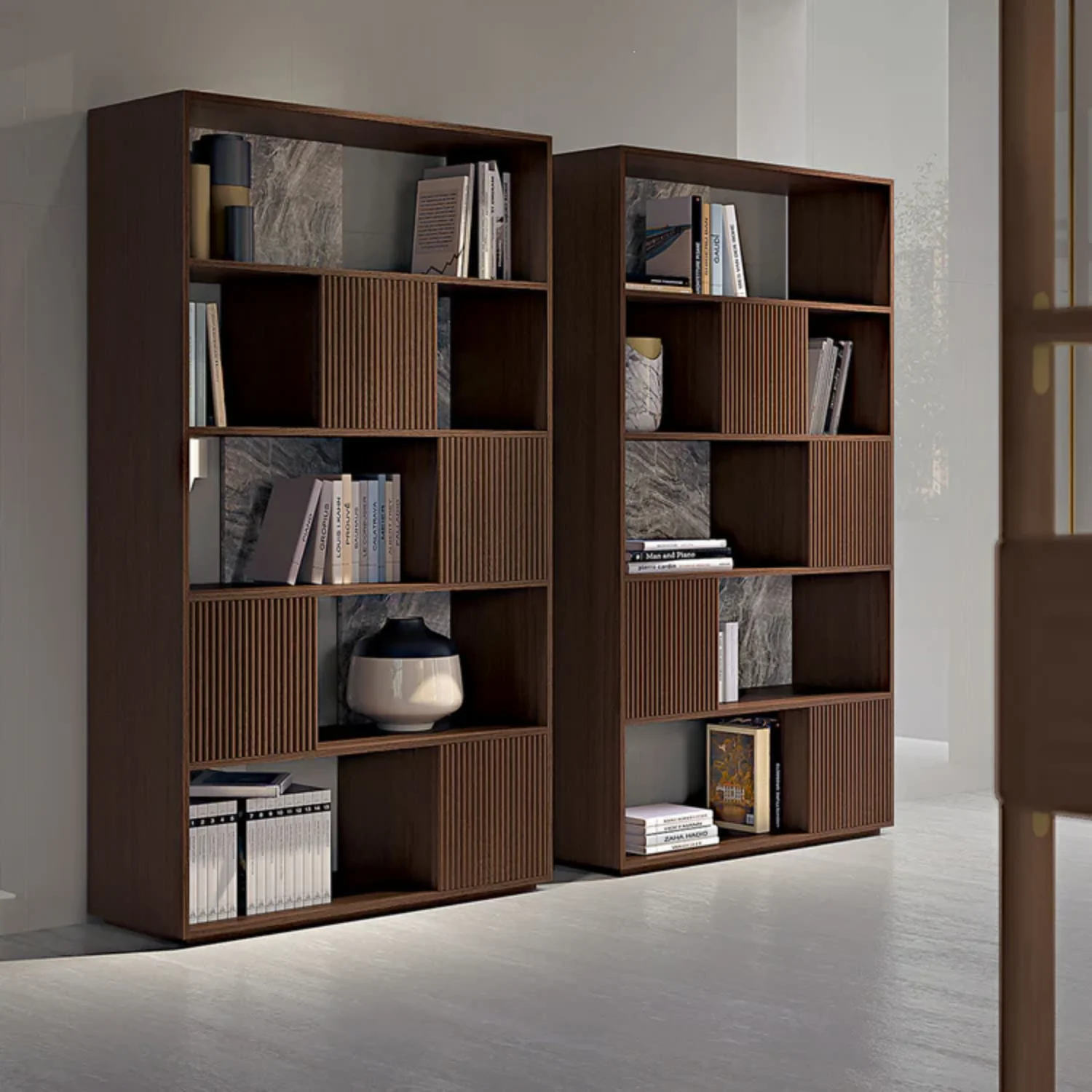 BAMAX | CHANNELED WALNUT BOOKCASE | $8,424.00 - Image 2