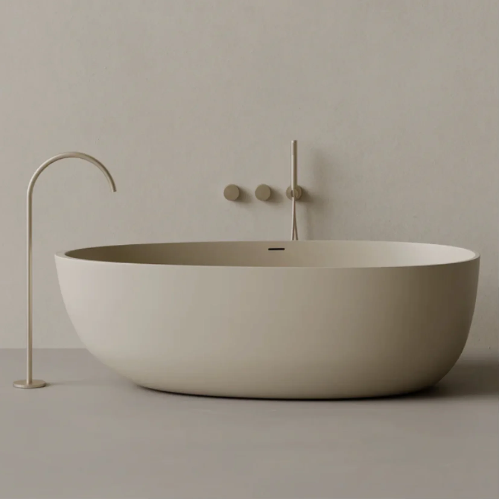 ELEMENTO BATH | 66" x 33" OVAL SOLID SURFACE STONE RESIN BATHTUB | $4,363.97 - $4,734.34 - Image 2