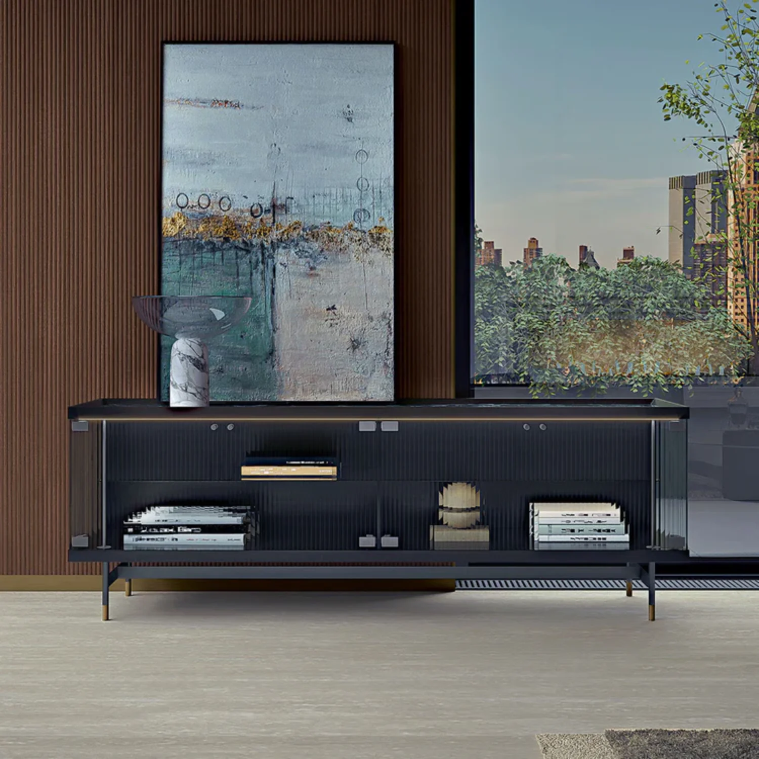 BAMAX | 4-DOOR CHANNELED GLASS SIDEBOARD | $16,164.00 - Image 2