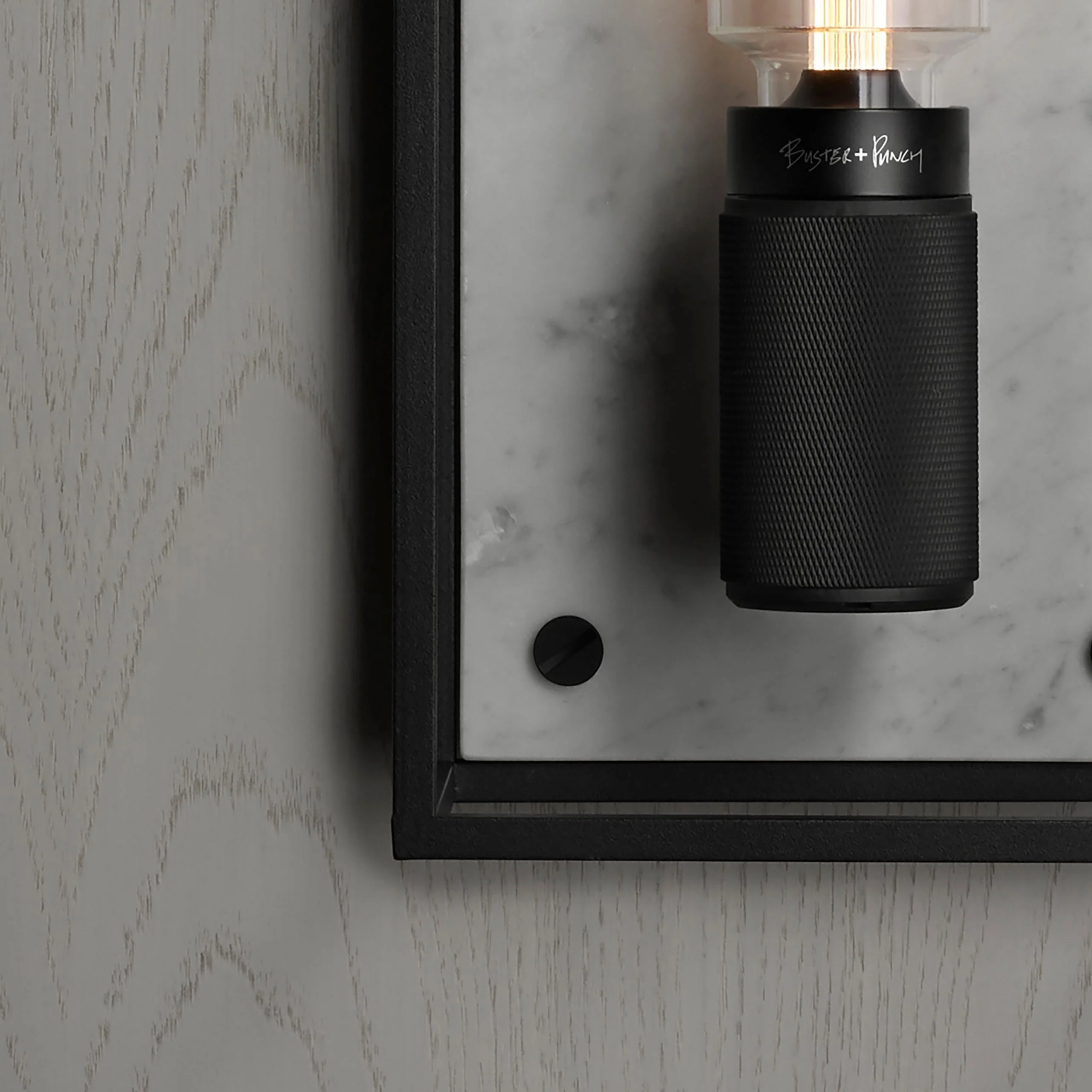 BUSTER AND PUNCH | LARGE CAGED WALL LIGHT WHITE MARBLE - $852.00 - Image 2