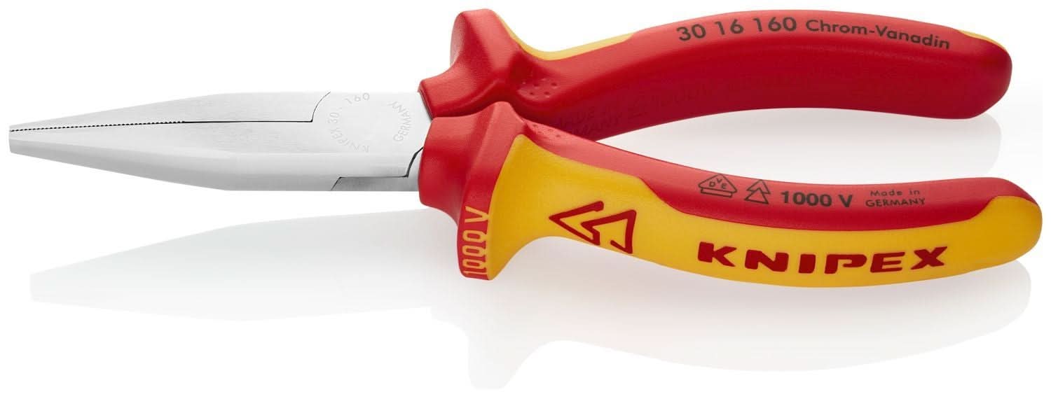 Knipex 30 16 160 Long Nose Pliers-Flat Tips-1000V Insulated - Image 2
