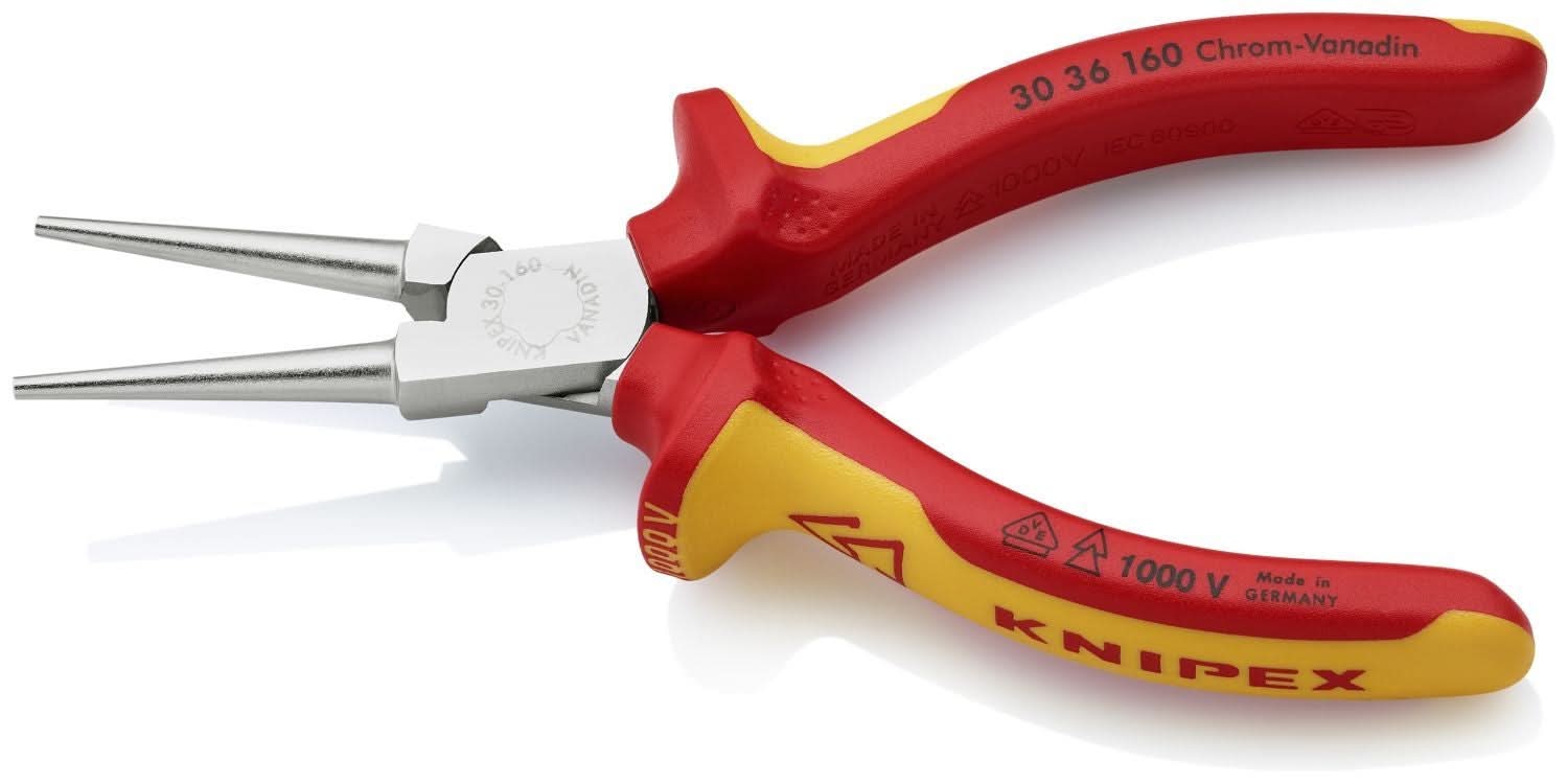 Knipex 30 36 160 Long Nose Pliers-Round Tips-1000V Insulated - Image 3