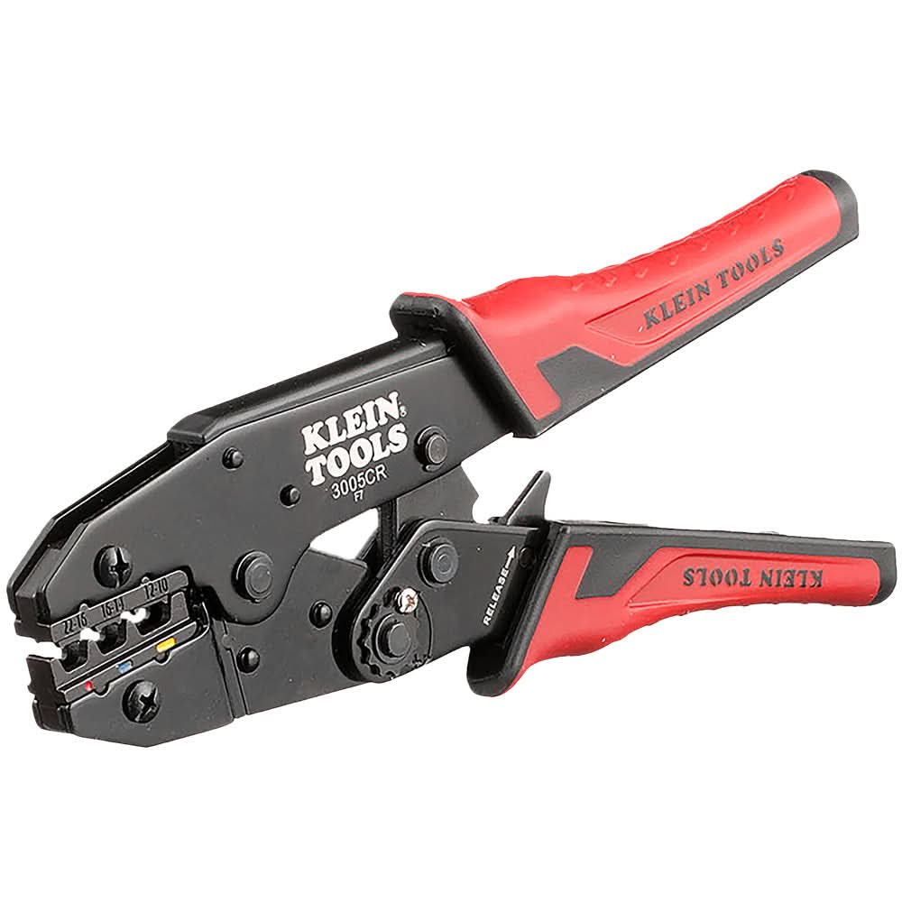 Klein 3005CR Ratcheting Crimper, 10-22 AWG – Insulated Terminals