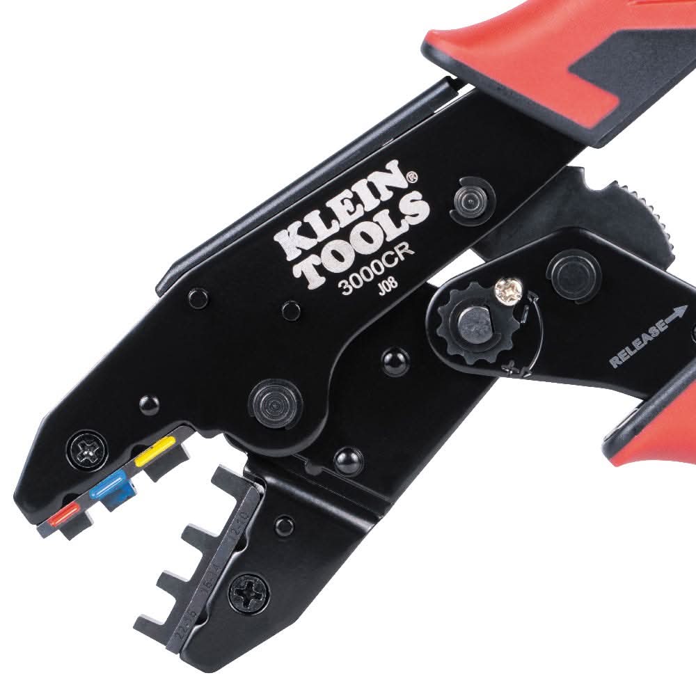 Klein Tools 3007CR Ratcheting Heat Shrink Terminal Crimper, 10-22 AWG - Image 3