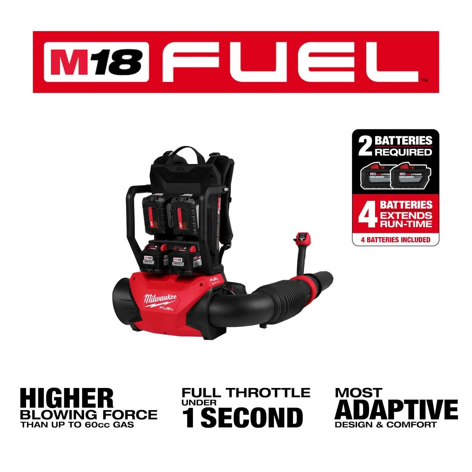 Milwaukee 3009-24HD M18 FUEL Dual Battery Backpack Blower Kit - Image 3