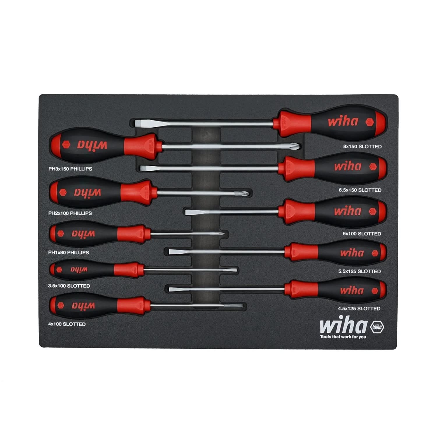 Wiha 30280 10-Piece SoftFinish ScrewDriver Tray Set - Image 1