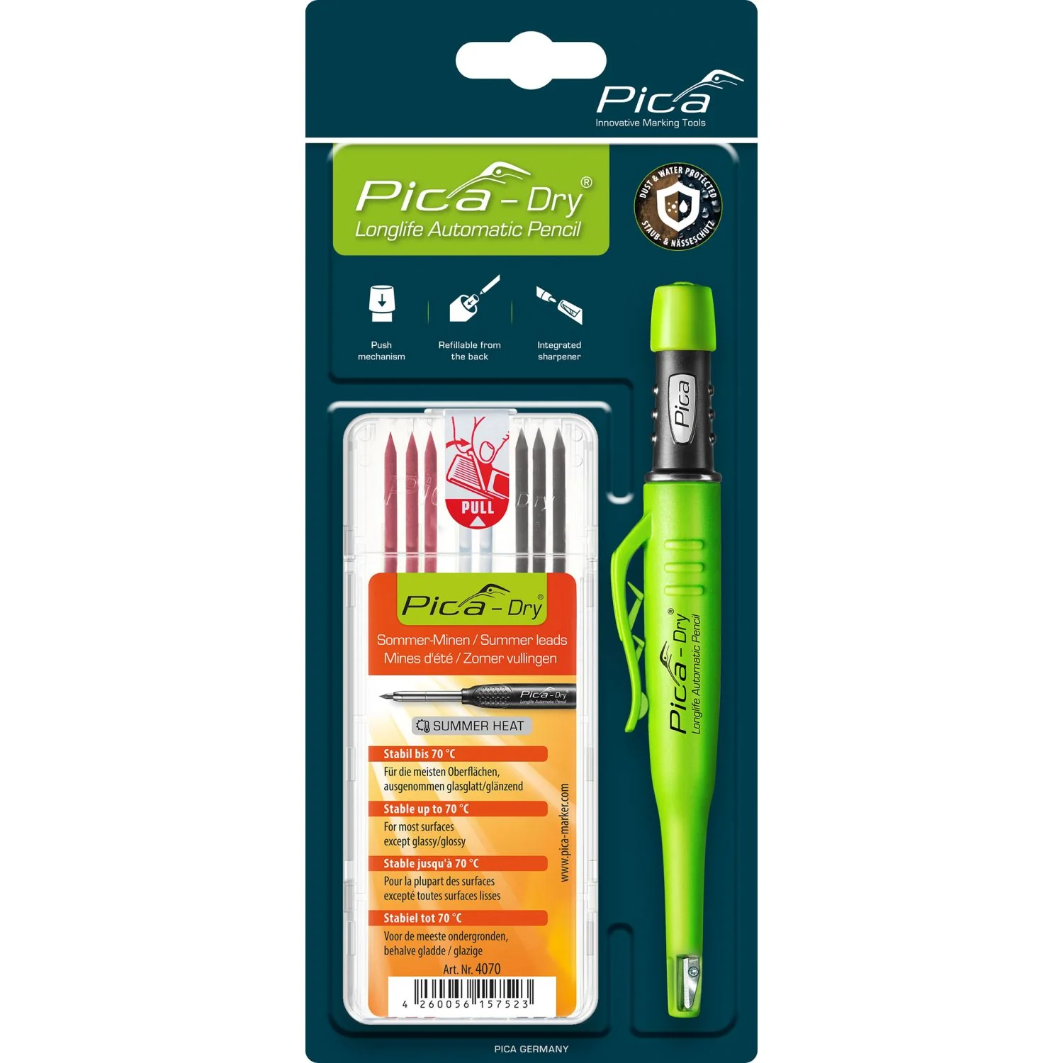 Pica 30407 Dry Pencil + 8-Pack Lead Refills Bundle - Image 1