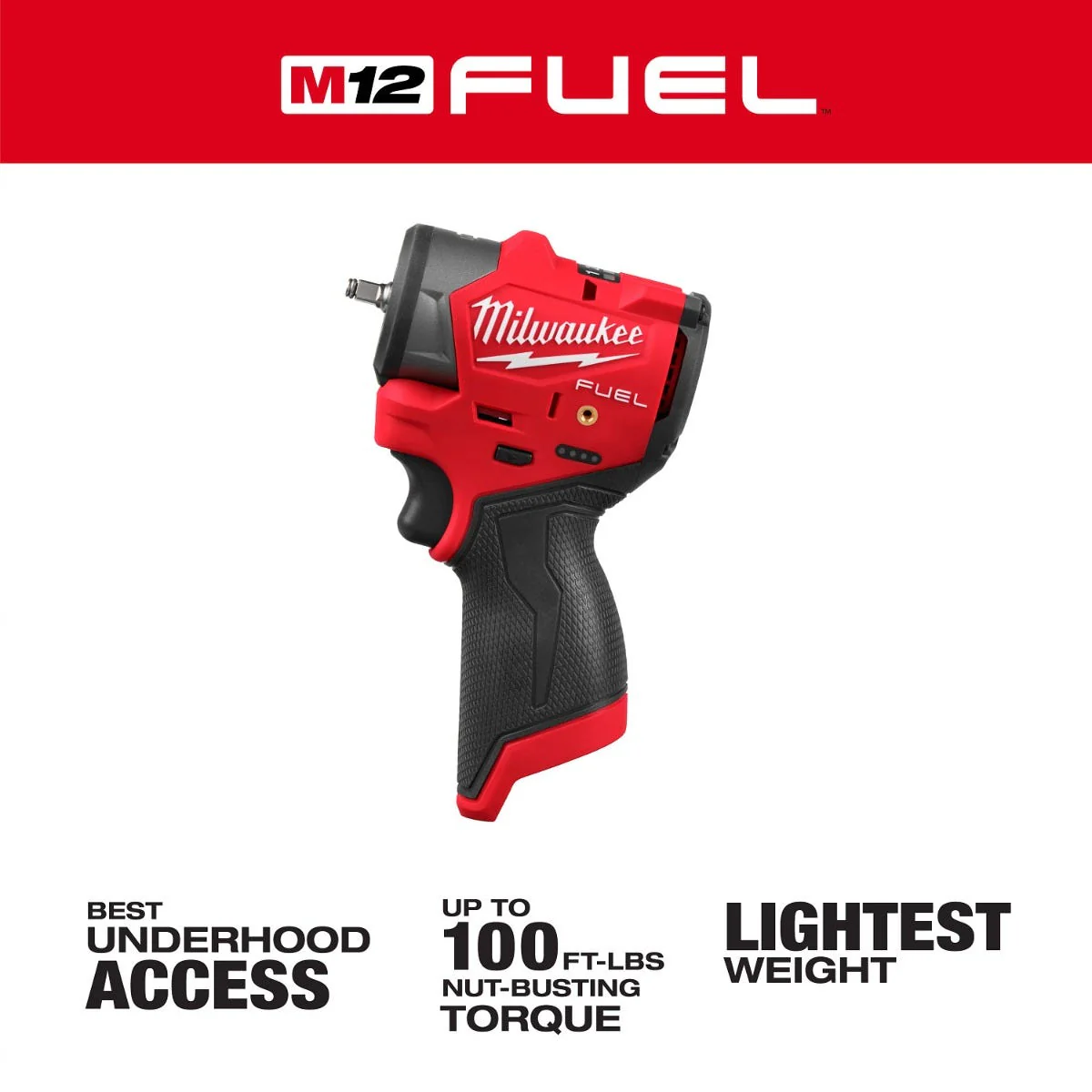 Milwaukee 3048-20 M12 FUEL 1/4" Subcompact Impact Wrench w/ Friction Ring, Tool Only - Image 2