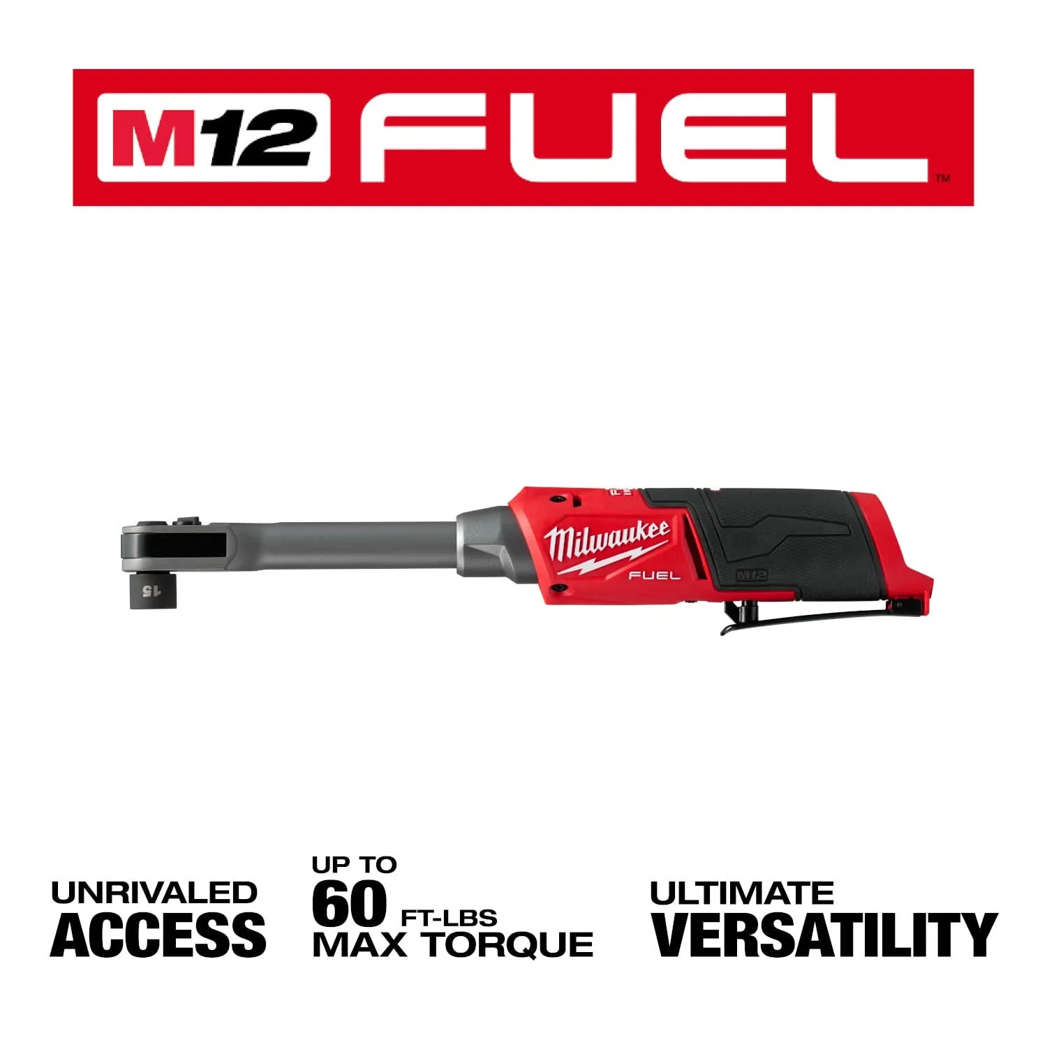 Milwaukee 3050-20 M12 FUEL INSIDER Extended Reach Box Ratchet w/ 5.0Ah Battery - Image 2