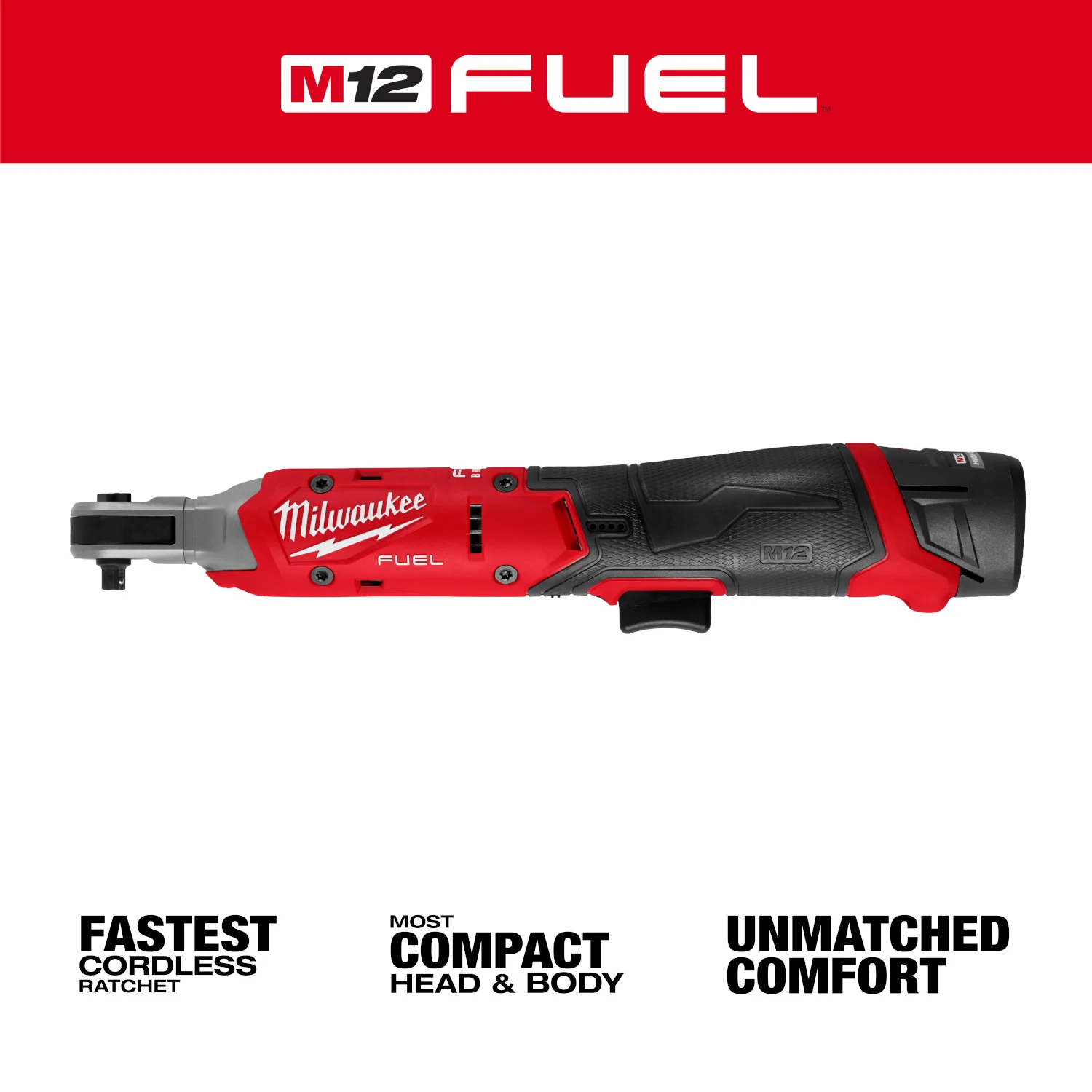 Milwaukee 3052-21 M12 FUEL Brushless 1/4-in. Ratchet 2.5Ah Kit - Image 2