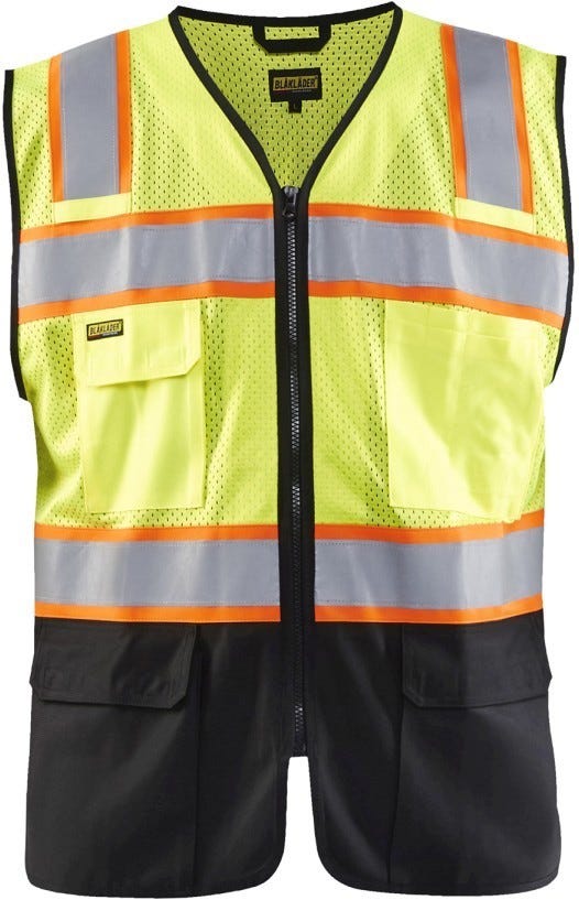 Blaklader 31301054 Hi-Vis Vest, High-Visibility Yellow / Black - Image 1