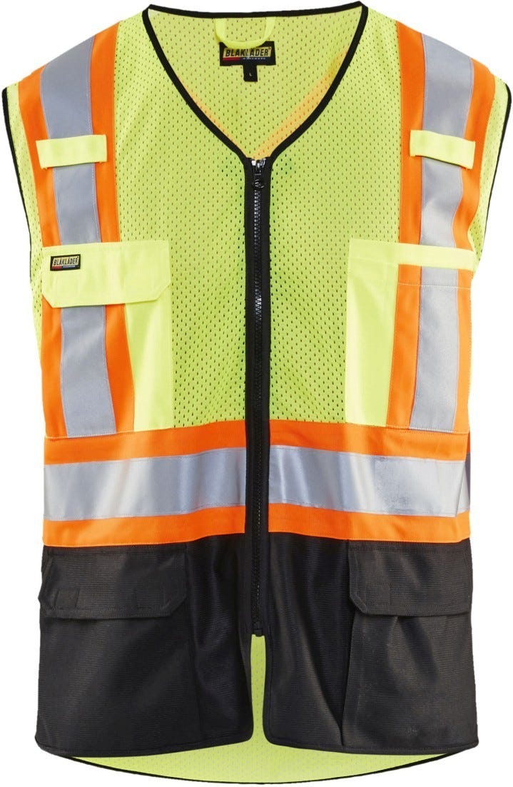 Blaklader 31331054 Hi-Vis Vest, High-Visibility Yellow / Black - Image 1